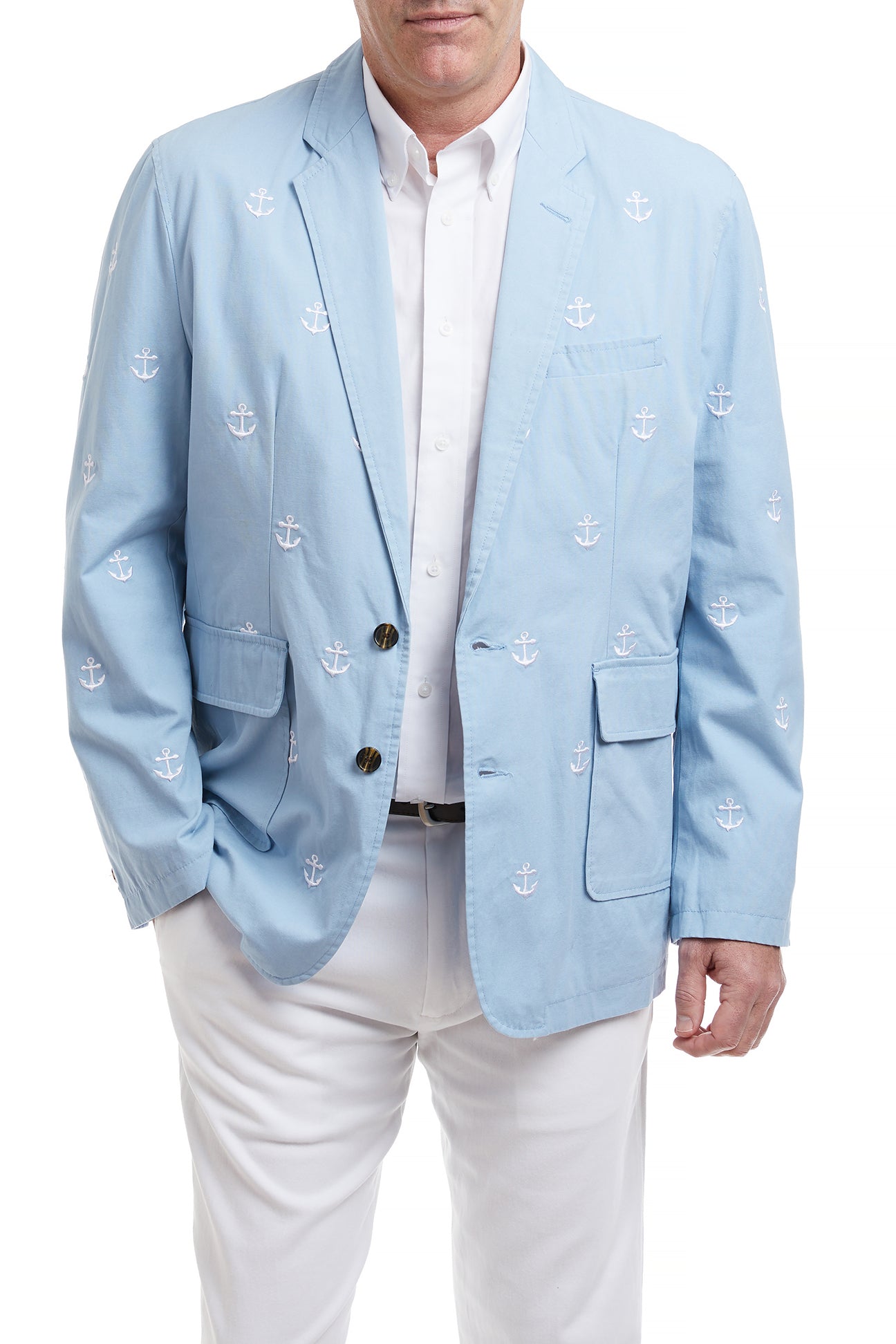 Spinnaker Blazer Blue Grotto with Anchors - Stylish Nautical Jacket for Men | Perfect for Sailing, Yachting & Smart Casual Occasions