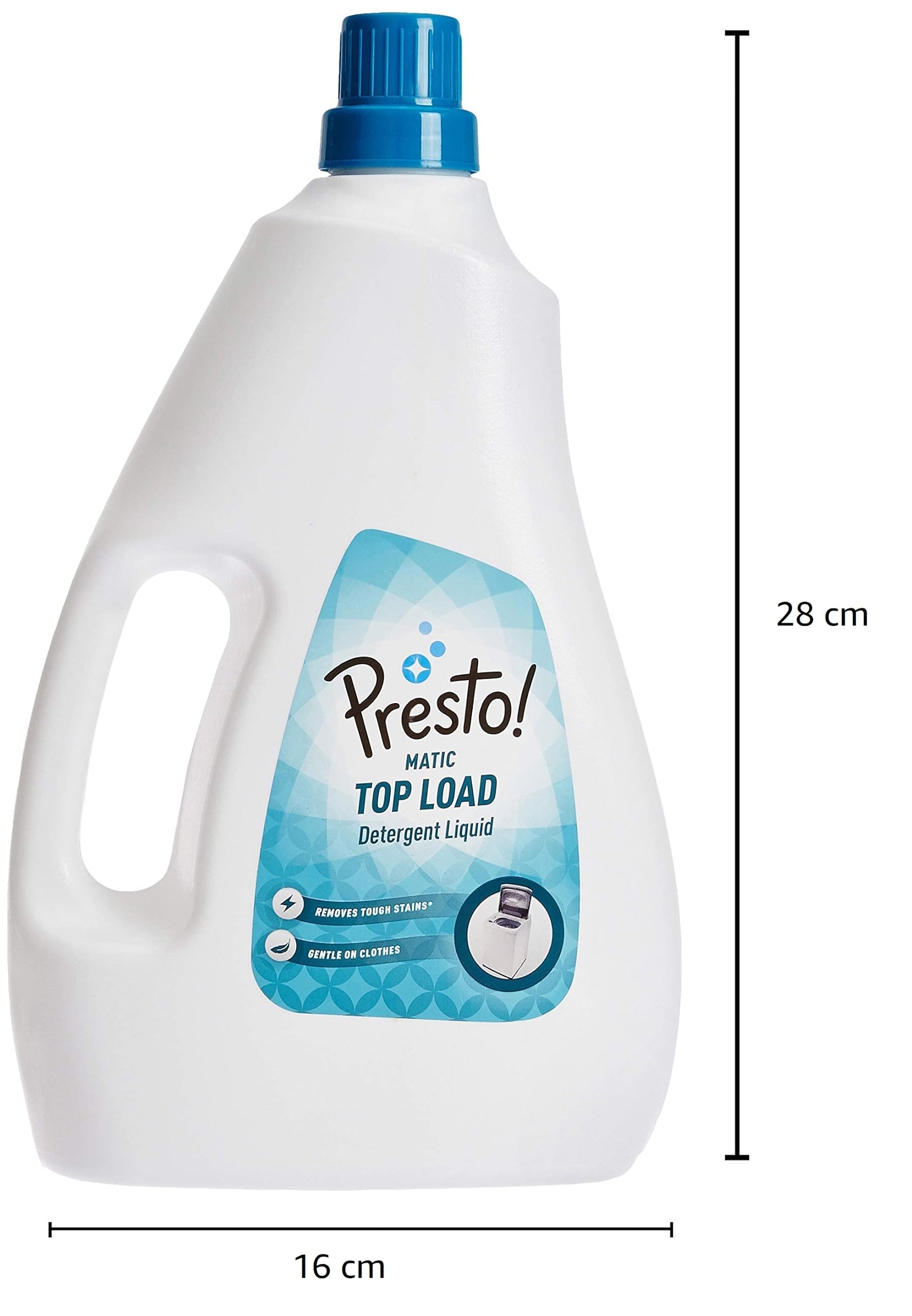 Presto! Matic Top Load Liquid Laundry Detergent - 2 Litre (67.6 oz) | Tough Stain Remover | Color Safe & Fabric Friendly | Bleach & Phosphate Free | Ideal for HE Washing Machines & Everyday Laundry