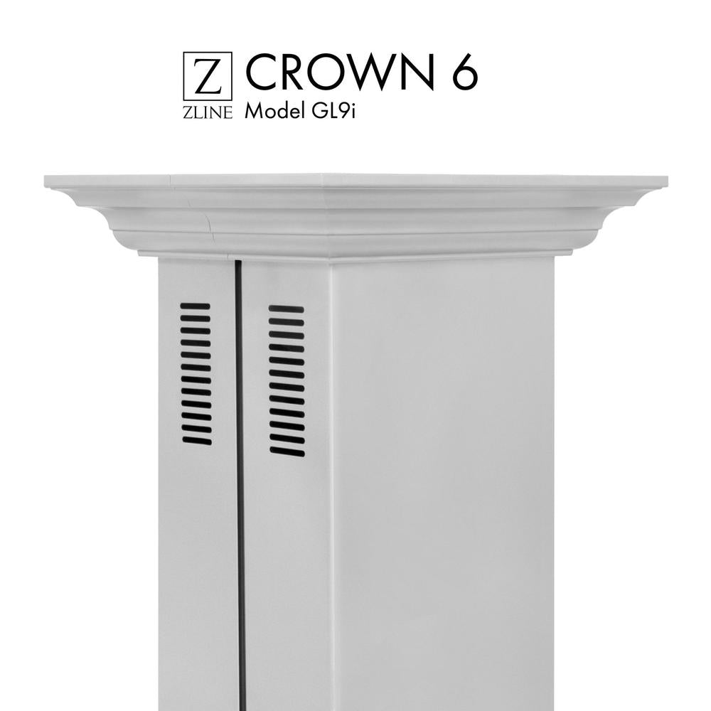 ZLINE CM6 GL9i Crown Molding Profile 6 for Island Mount Range Hood - Premium Kitchen Ventilation Accessory for Modern Home Decor