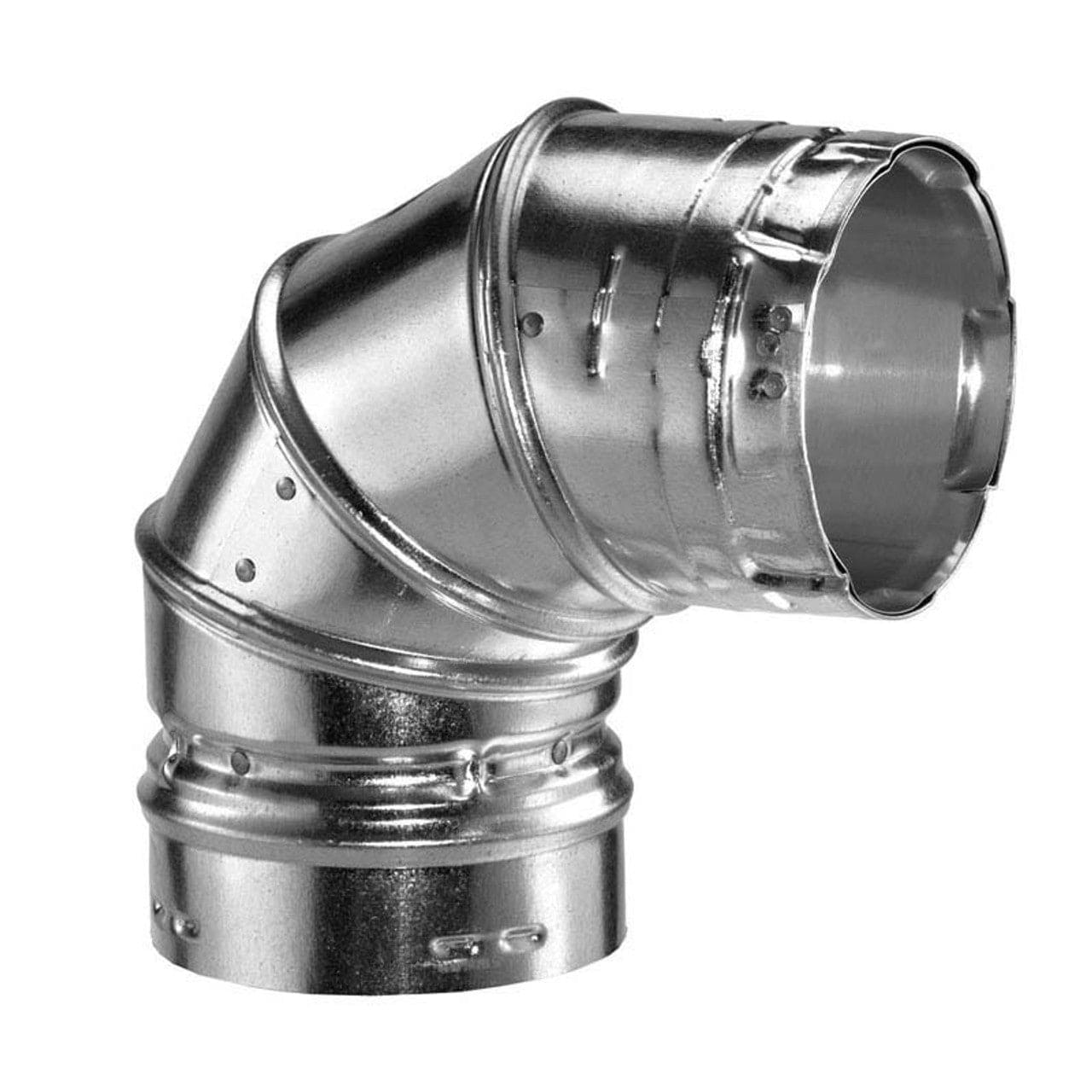 3BVL90 Type B Gas Vent 90 Degree Adjustable Elbow - Durable Stainless Steel Vent Pipe Fitting for Water Heaters & Furnaces - Perfect for Home Heating System Installation & Maintenance