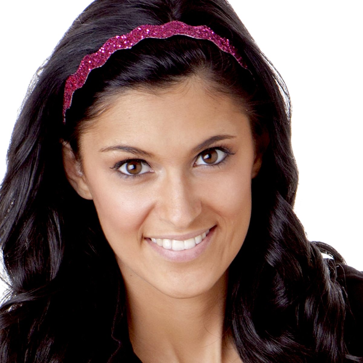 Sparkly Bling Mixed 4pk Adjustable No-Slip Headbands for Women, Girls & Teens - Petite Size, Hot Pink Glitter - Perfect for Sports, Workouts, School & Fashion Accessories
