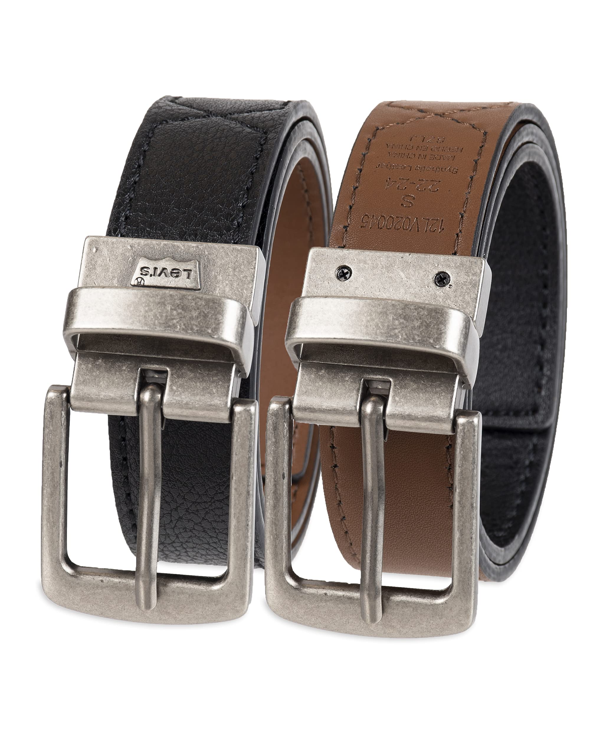 Levi's Big Kids Reversible Belt for Boys & Girls - Adjustable School & Casual Wear | Durable Two-in-One Design for Everyday Outfits & Uniforms