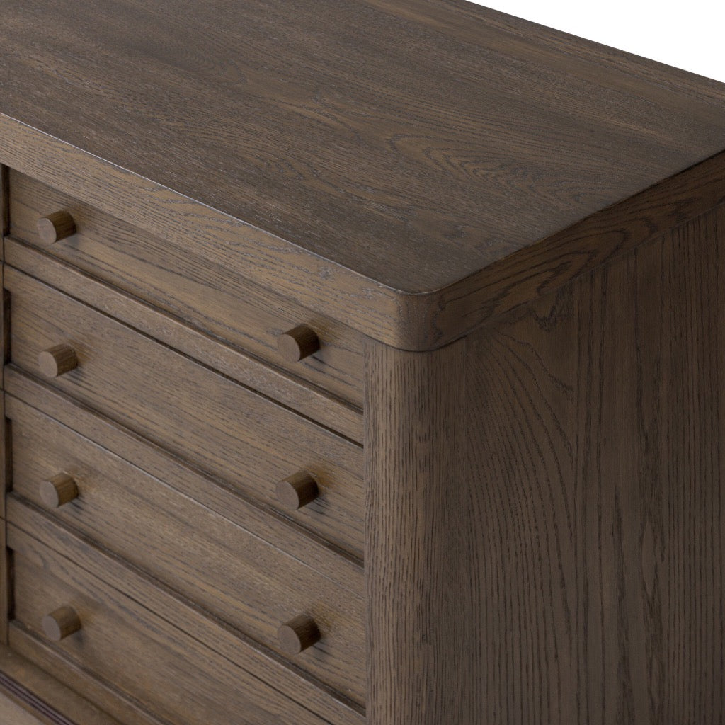 Miko Modern TV Stand with Fawn Oak Veneer - Stylish Media Console for Living Room, Bedroom & Home Theater