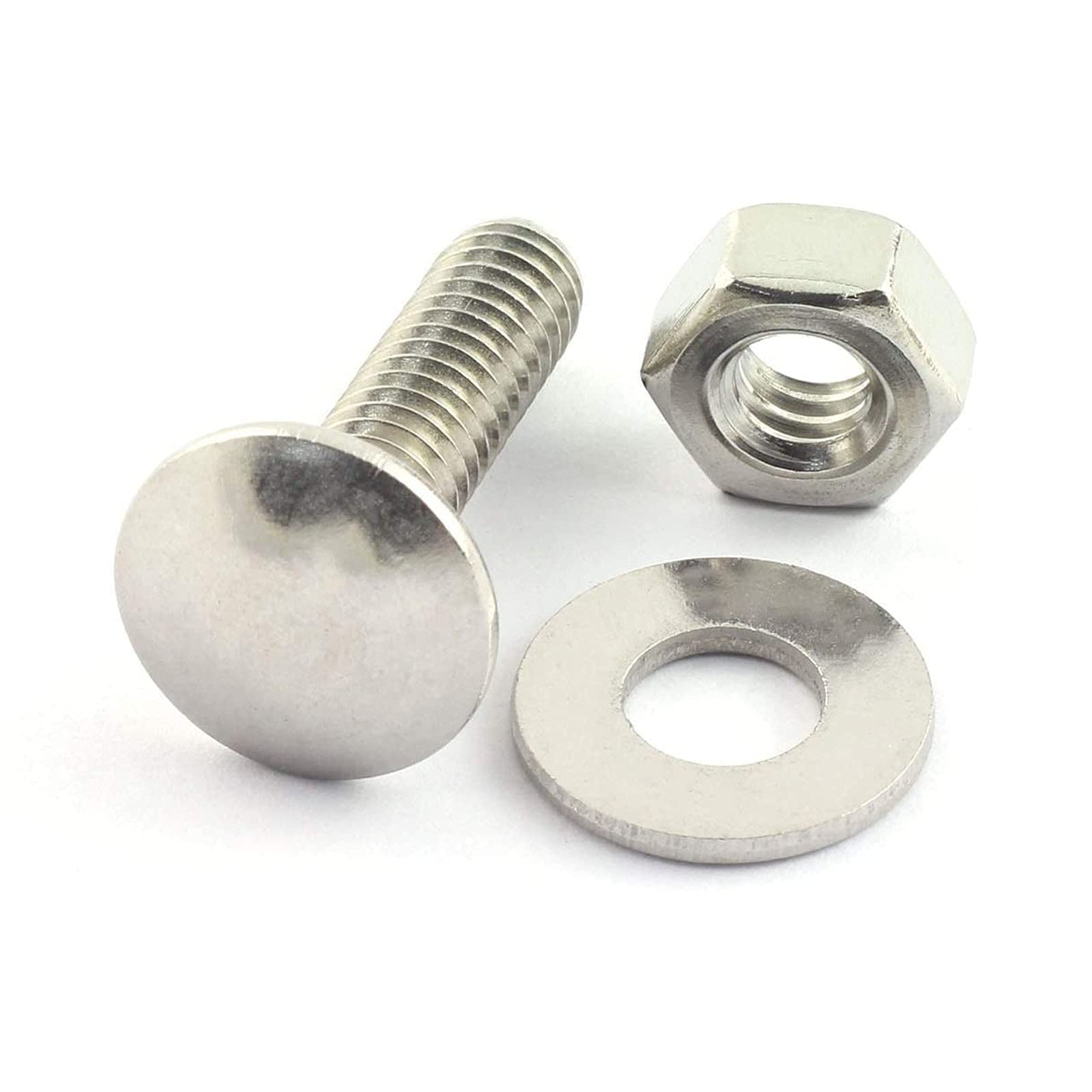 M8-1.25x12mm Zinc-Plated Carriage Bolts - 20 Sets for Furniture & Construction