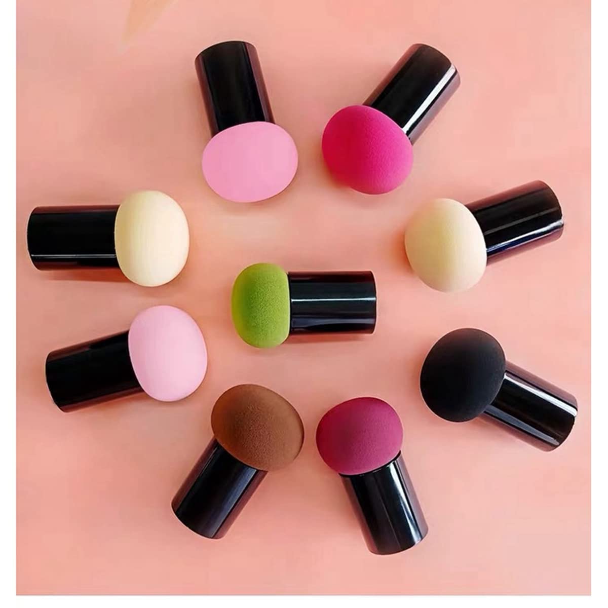 Premium Round Head Makeup Sponge Blender - Small Mushroom Shape Beauty Sponge for Flawless Foundation Application, Includes Protective Cover (2 Pcs) - Perfect for Travel, Daily Makeup & Professional Use