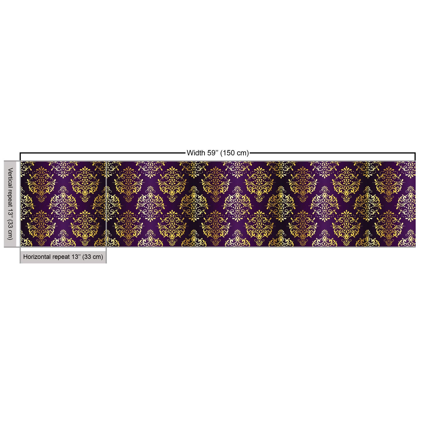 Ambesonne Yellow Damask Fabric - Oriental Leaf Print for Upholstery & Home Decor