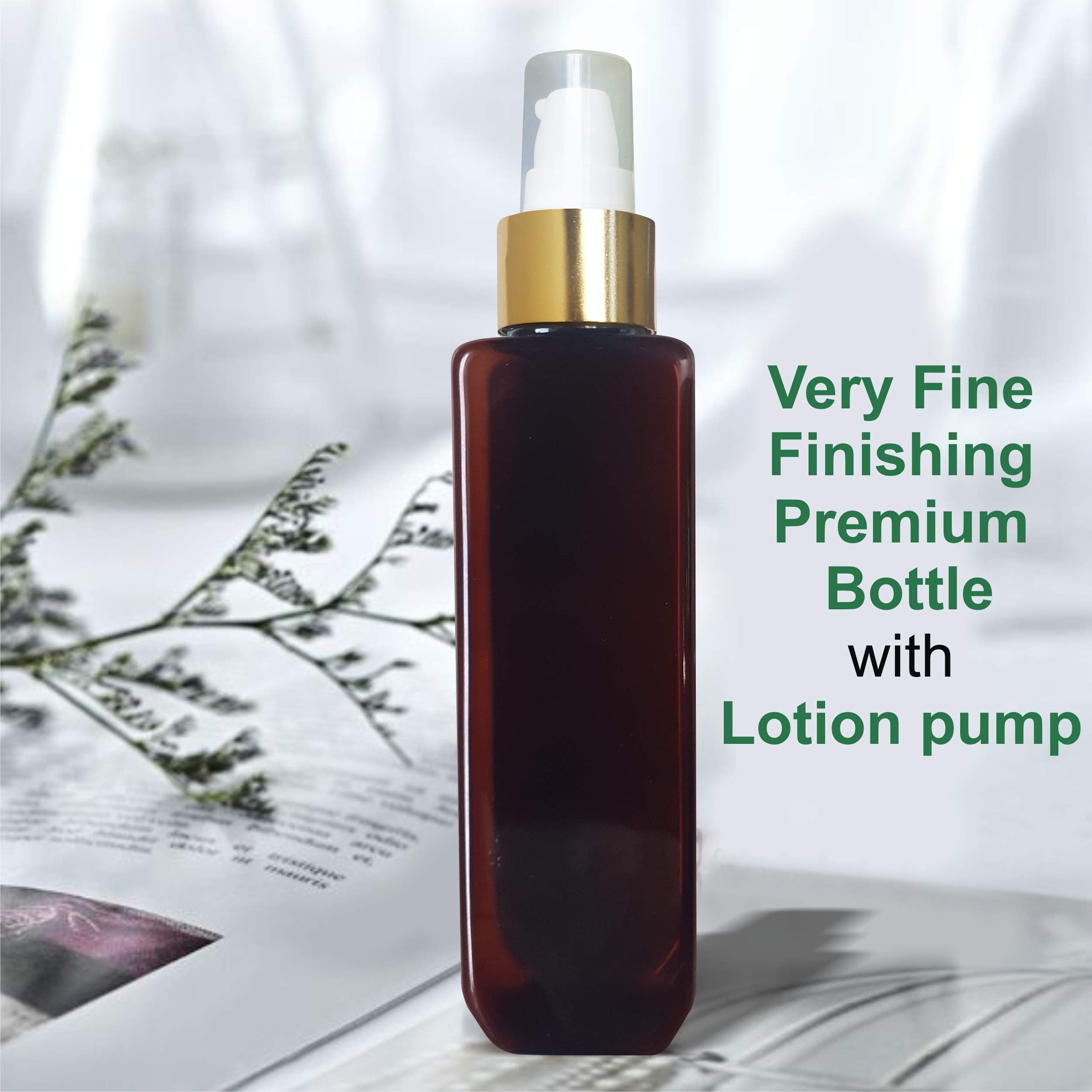 MARKSCLEAR Zenvista 200ml Amber Empty Pump Bottle (Pack of 3) - Refillable Cosmetic Dispenser for Shampoo, Hair Oil, Sanitizer & Essential Oils | Perfect for Travel, Salon Use & DIY Beauty Products