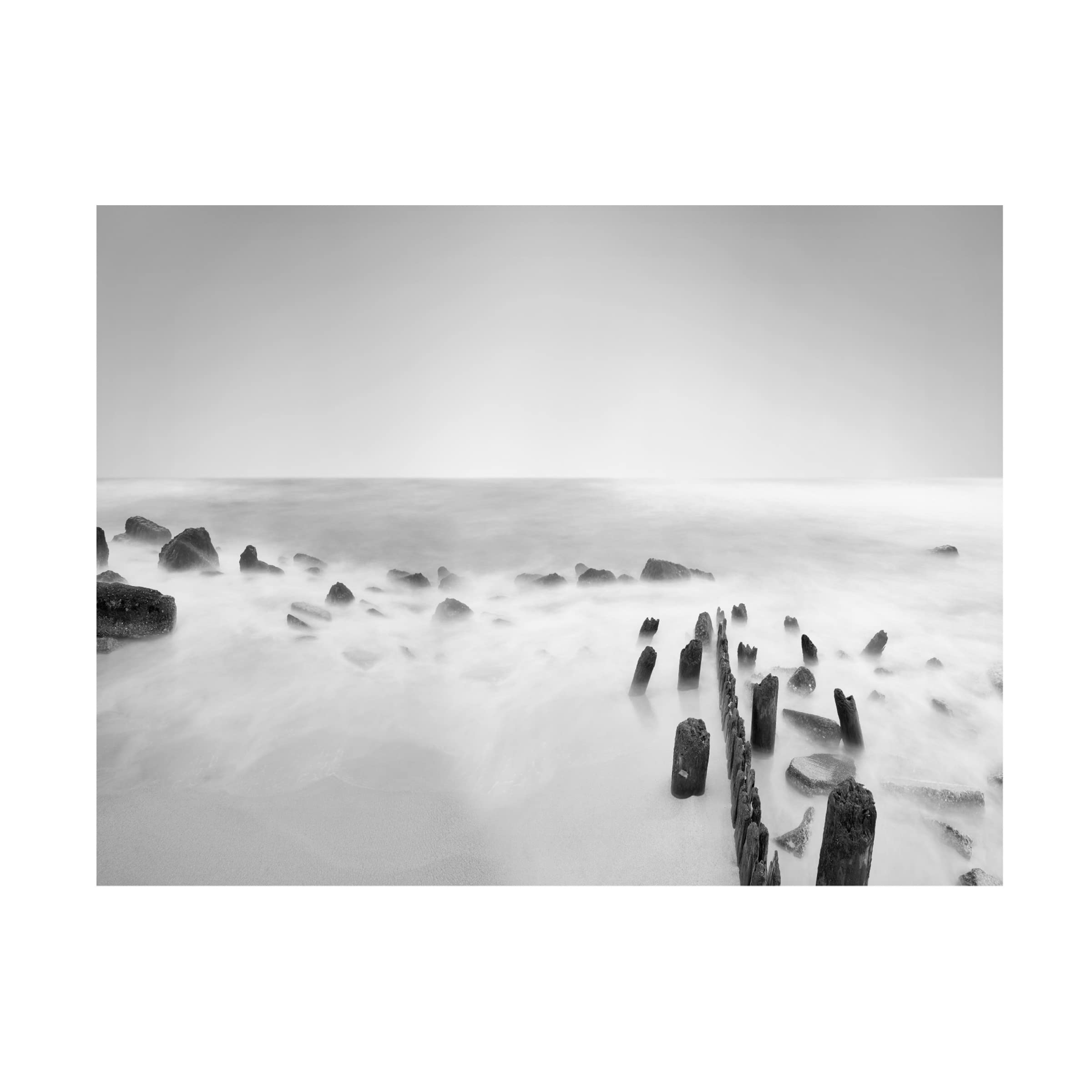 James McLoughlin 'Black and White Water III' Canvas Wall Art Print - Modern Abstract Ocean Painting for Living Room, Bedroom & Office Decor