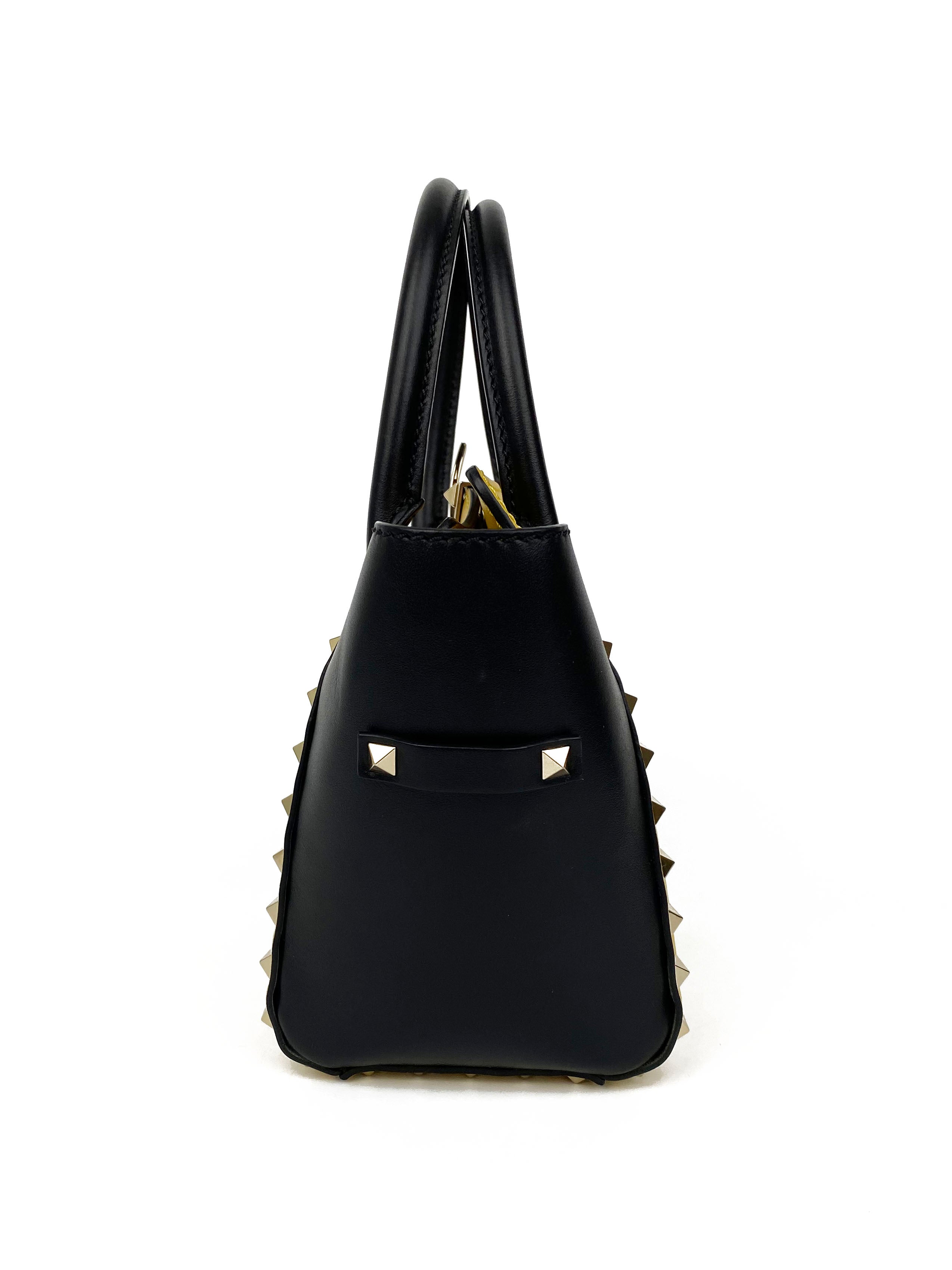 Valentino Black & Yellow Rockstud Handbag for Women | Luxury Designer Shoulder Bag | Perfect for Evening Parties, Date Nights & Special Occasions