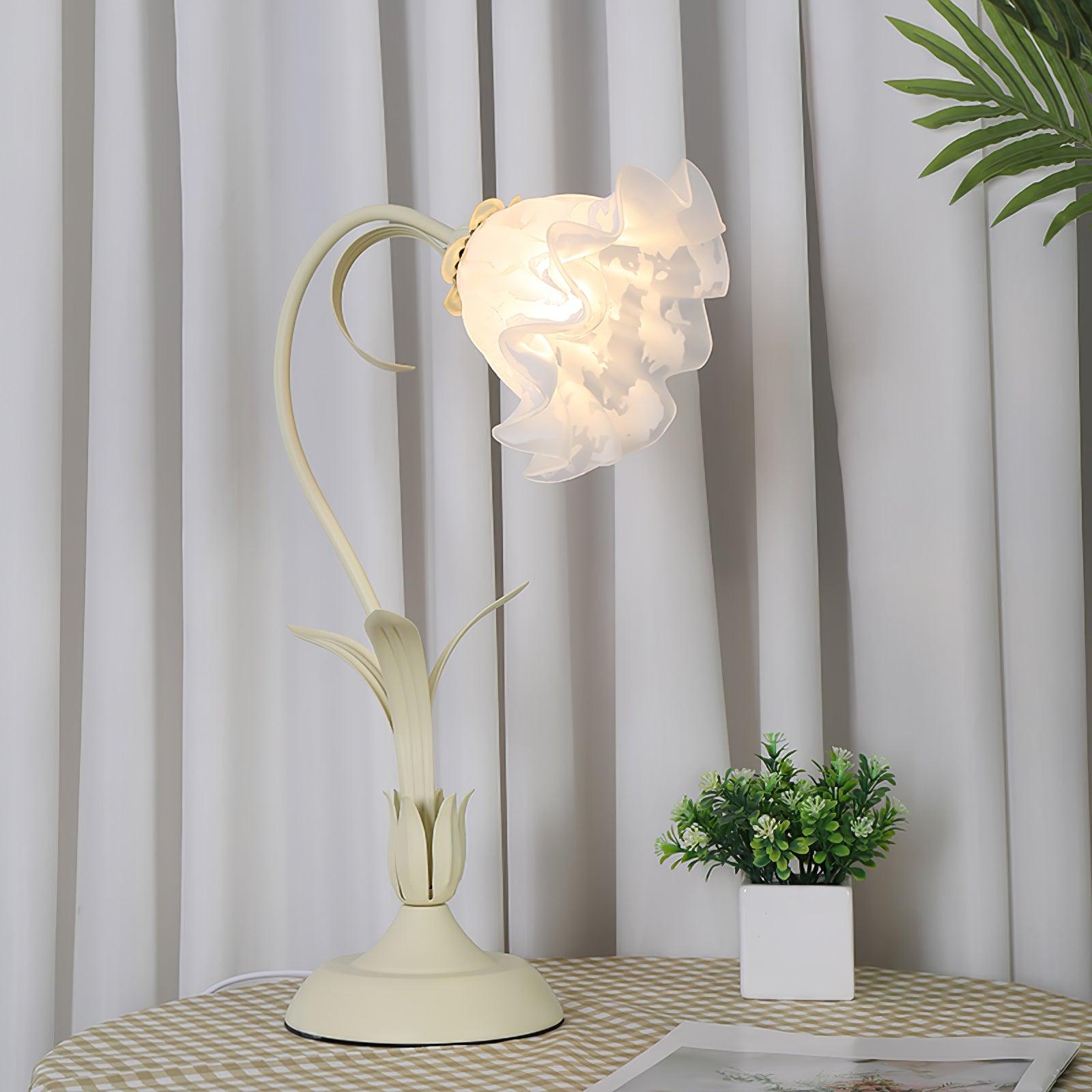 Lily of the Valley Table Lamp - Elegant Floral Bedside Lighting for Bedroom, Living Room & Office Decor - Perfect for Reading, Relaxing & Creating Cozy Ambience