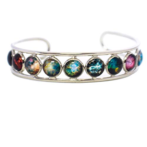 Nebula Rainbow Simple Cuff Bracelet for Women - Elegant Adjustable Bangle for Everyday Wear, Gift Giving & Boho Fashion Accessories