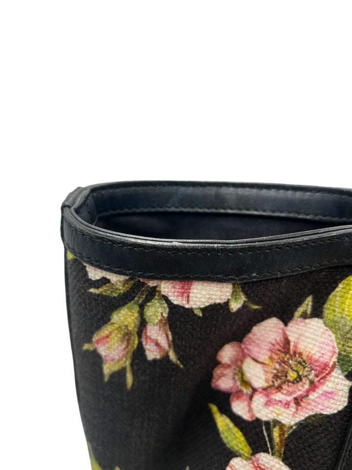 Dolce & Gabbana Floral Print Canvas & Leather Tote Bag - Women's Designer Handbag for Work, Travel & Everyday Use