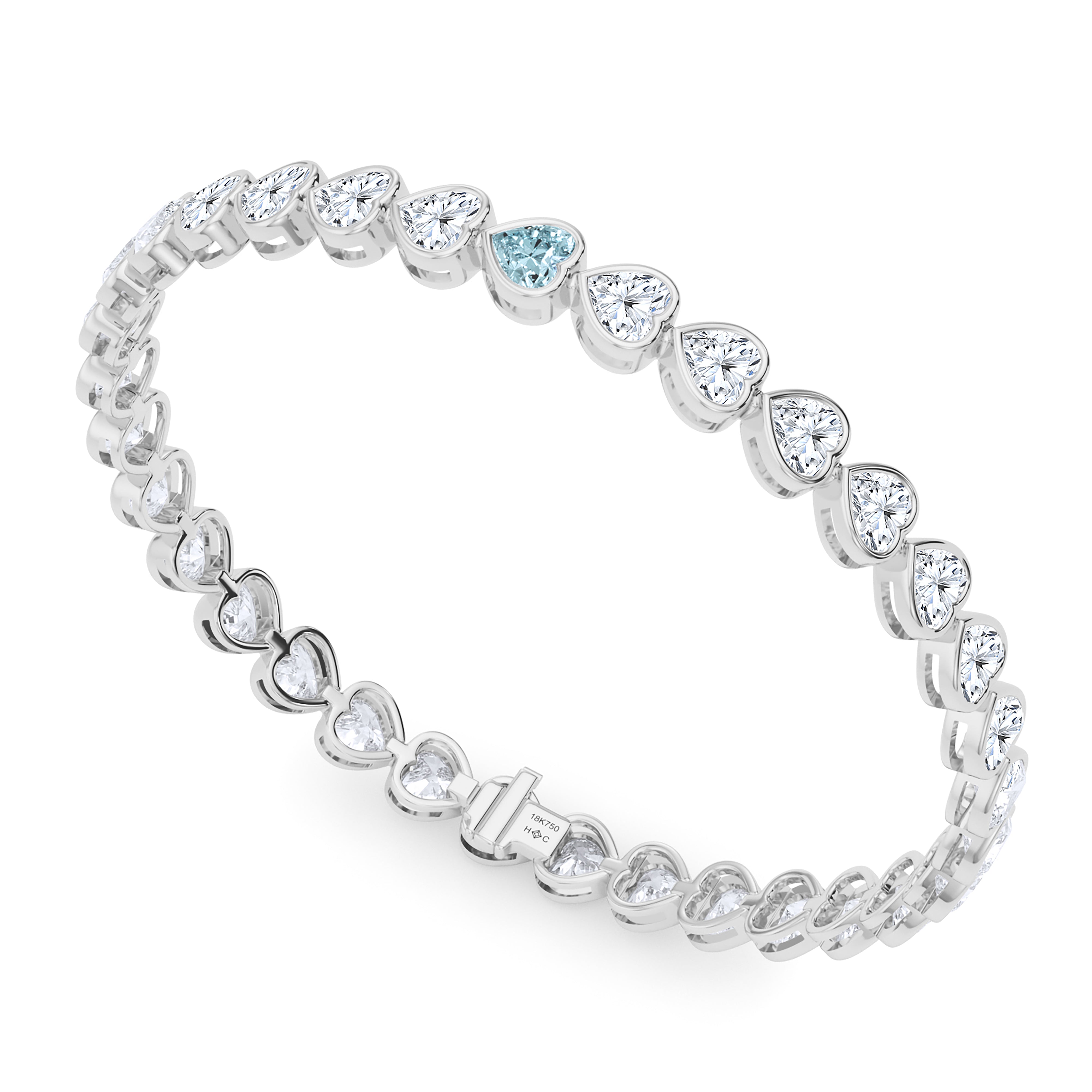 Bezel Set Heart Diamond & Birthstone Bracelet - Elegant Jewelry Gift for Women, Anniversary, Birthday, Valentine's Day | Perfect for Special Occasions & Everyday Wear