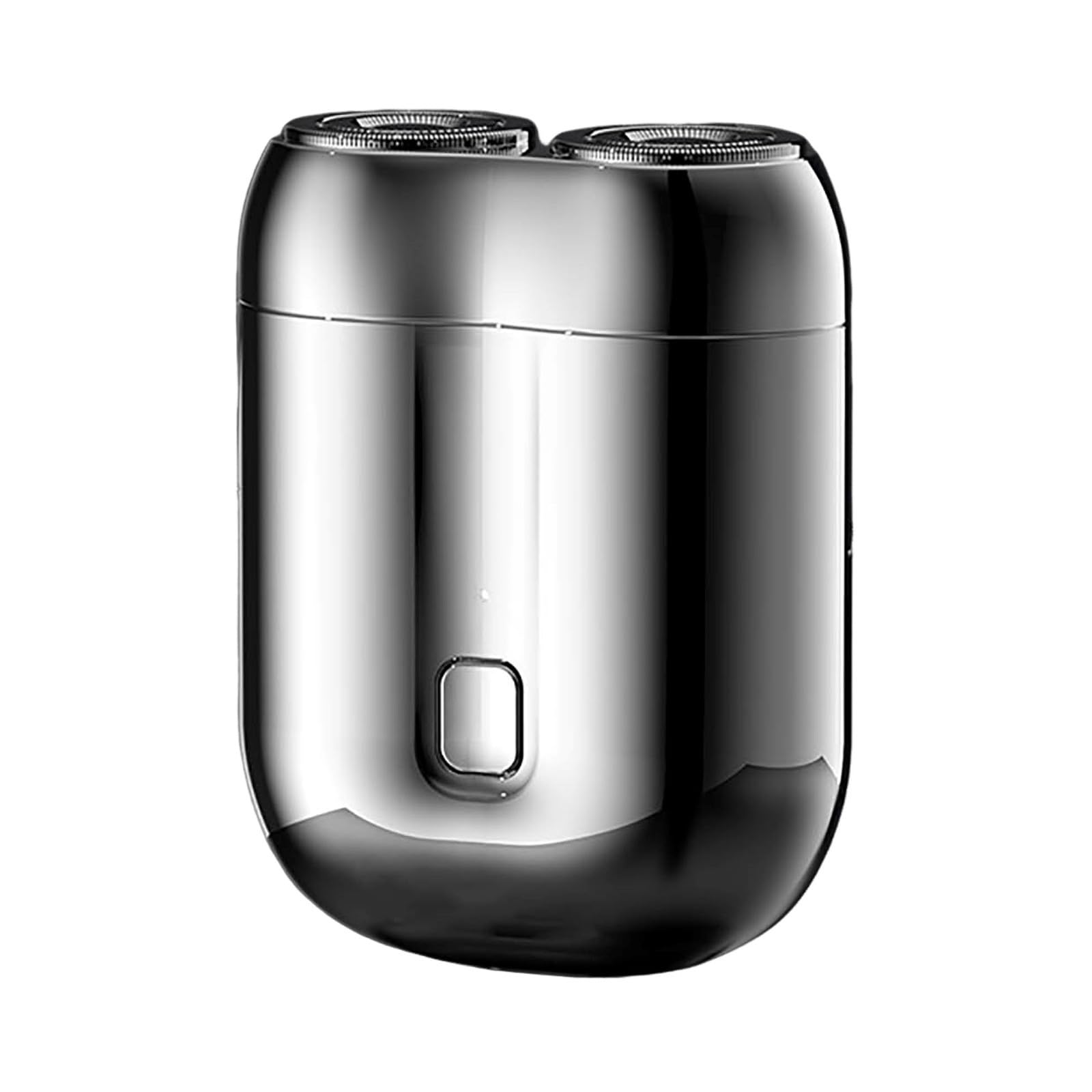 Mini Electric Razor for Men - Portable Wet/Dry Shaver with Double-Ring Magnetic Cutter, Full Body Washable Design for Face, Chest & Leg Hair Removal - Perfect for Travel, Gym & Home Use (Silver)