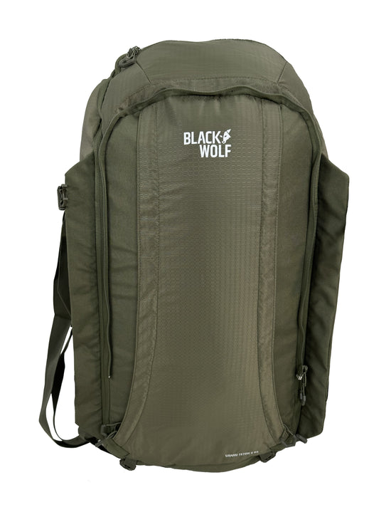 Black Wolf Grand Teton 75L Backpacking Backpack - Moss Green for Hiking, Camping & Outdoor Adventures