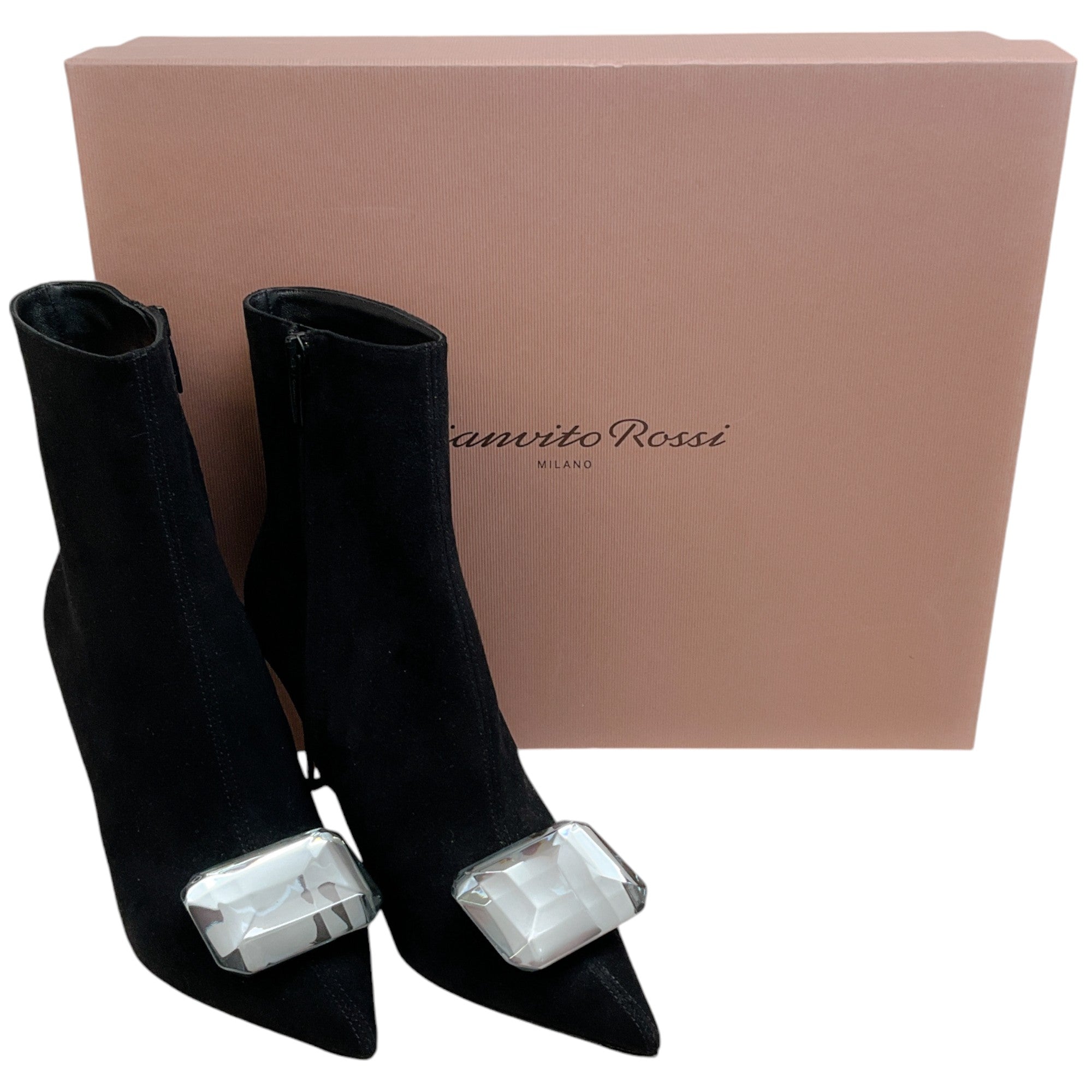 Gianvito Rossi Black Suede Jaipur Booties - Women's Luxury Ankle Boots for Fall & Winter | Perfect for Office, Party & Night Out