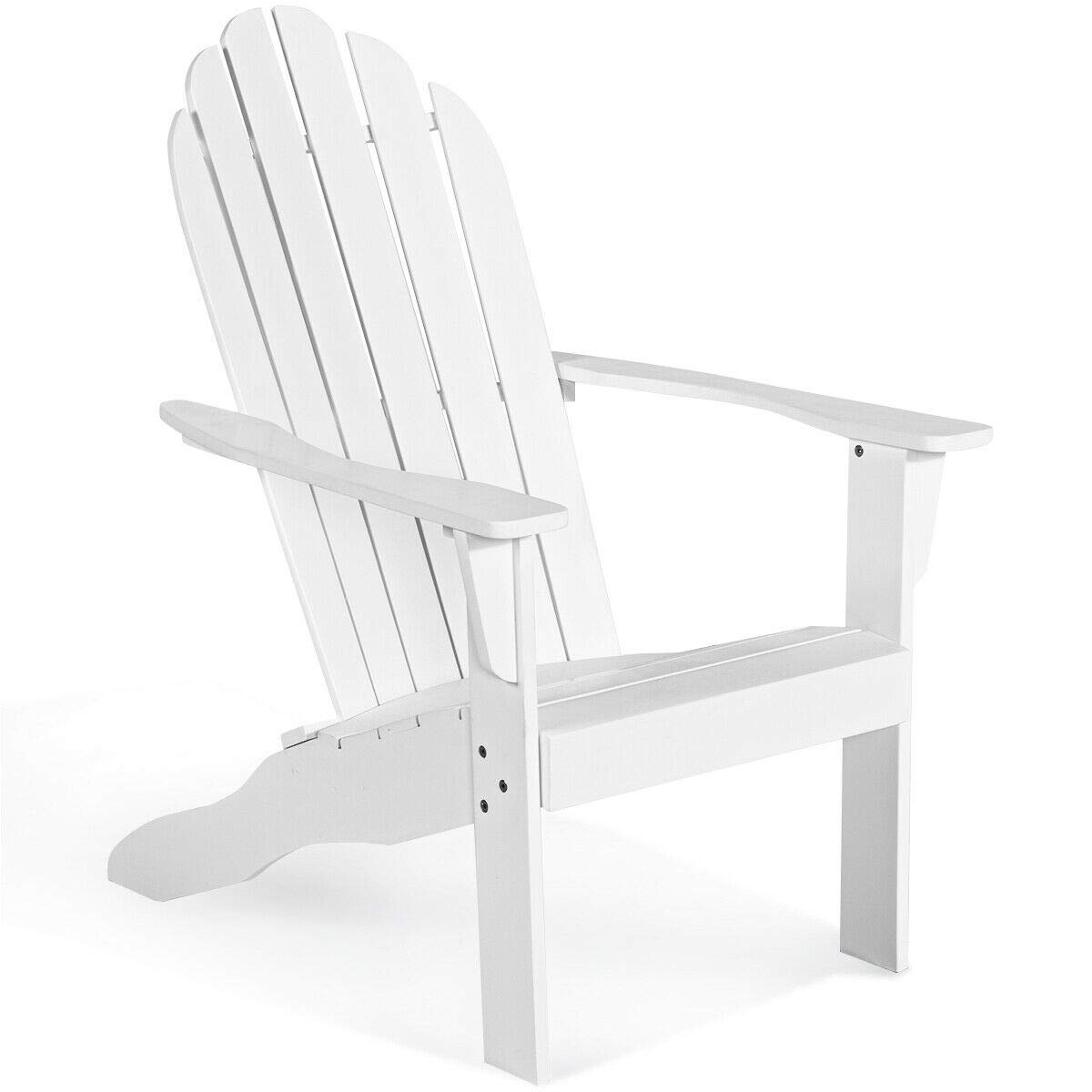 2PCS White Outdoor Adirondack Chairs - Ergonomic Acacia Wood Patio Chairs with Wide Armrests & Backrest - Perfect for Garden, Deck, Balcony, Poolside & Indoor Use - Durable Comfortable Seating for Relaxing Outdoors