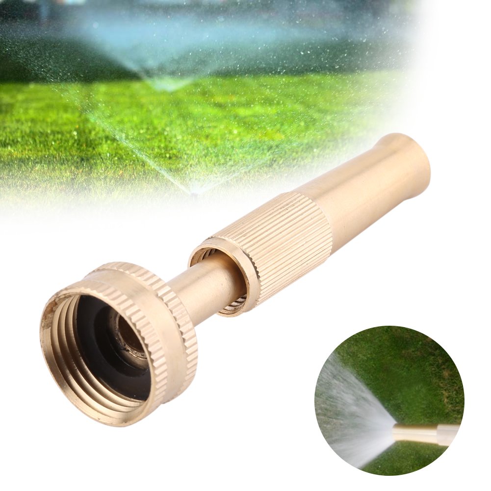 Heavy Duty Brass Garden Hose Spray Nozzle - Adjustable High Pressure Water Spray Gun for Yard, Lawn, and Car Washing | Perfect for Gardening, Cleaning, and Outdoor Watering Tasks