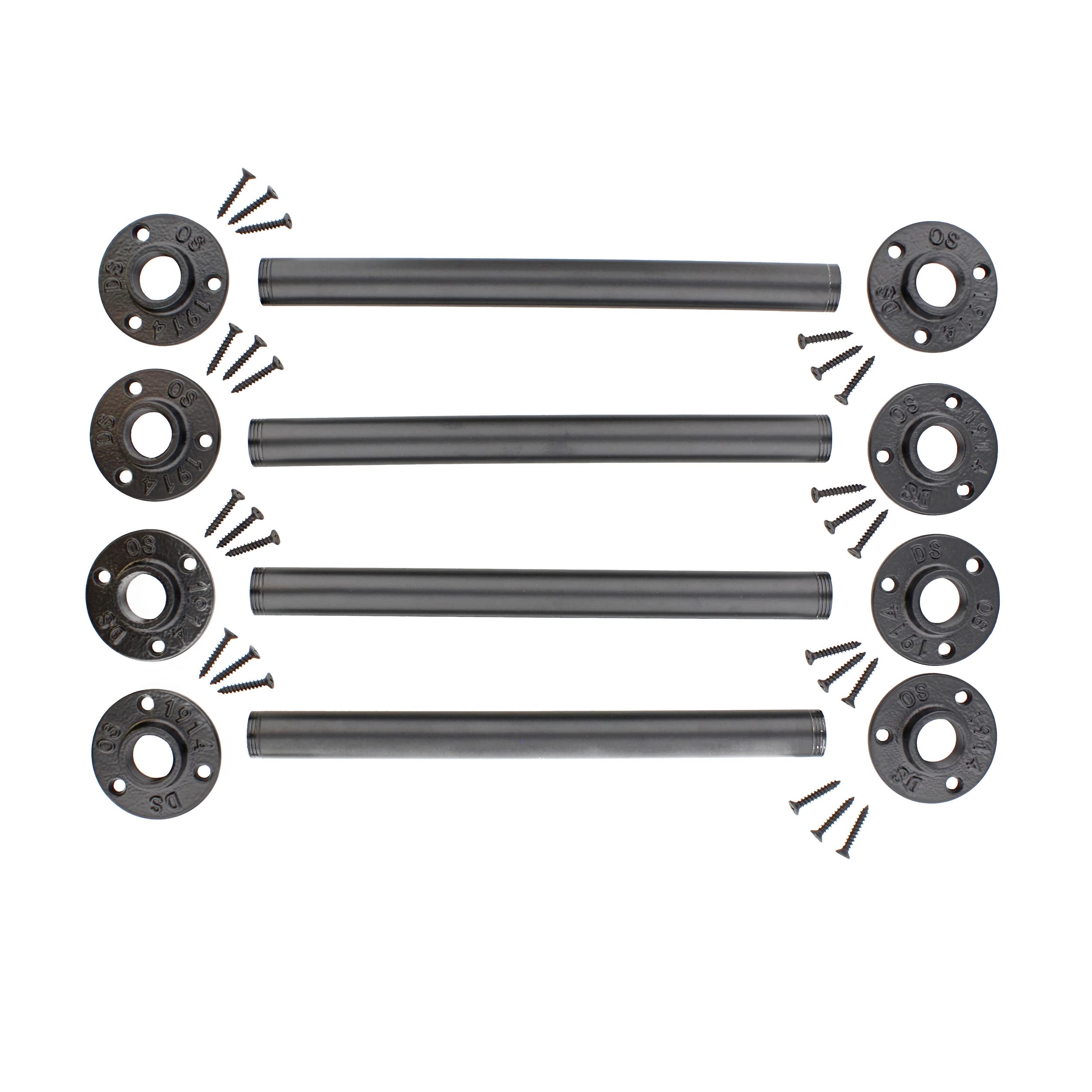 7Penn 12in Black Metal Table Legs - Vintage Industrial Pipe Legs for Coffee Tables & Benches