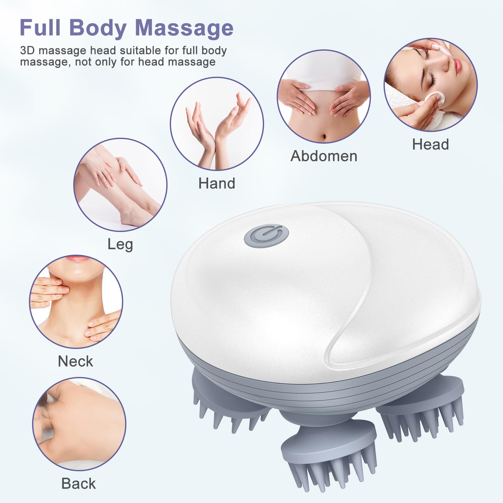 Electric Pet Massager for Dogs & Cats - 4 Rotating Heads with 96 Massage Nodes, Handheld Scalp & Back Massager for Muscle Relaxation & Stiffness Relief - Perfect for Grooming, Bonding & Pain Relief at Home