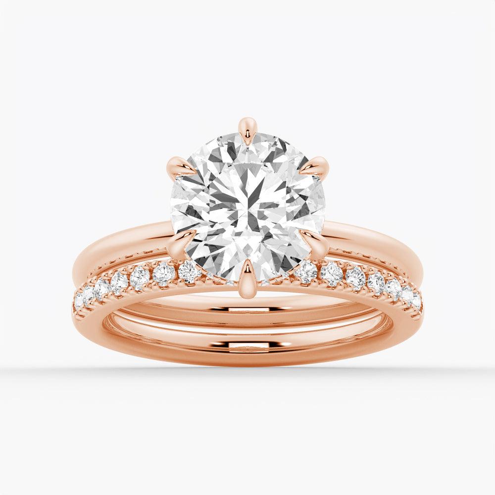 6-Prong Solitaire Moissanite Engagement & Wedding Ring Set for Couples with Matching Men's Band - Perfect for Proposals, Anniversaries & Romantic Occasions