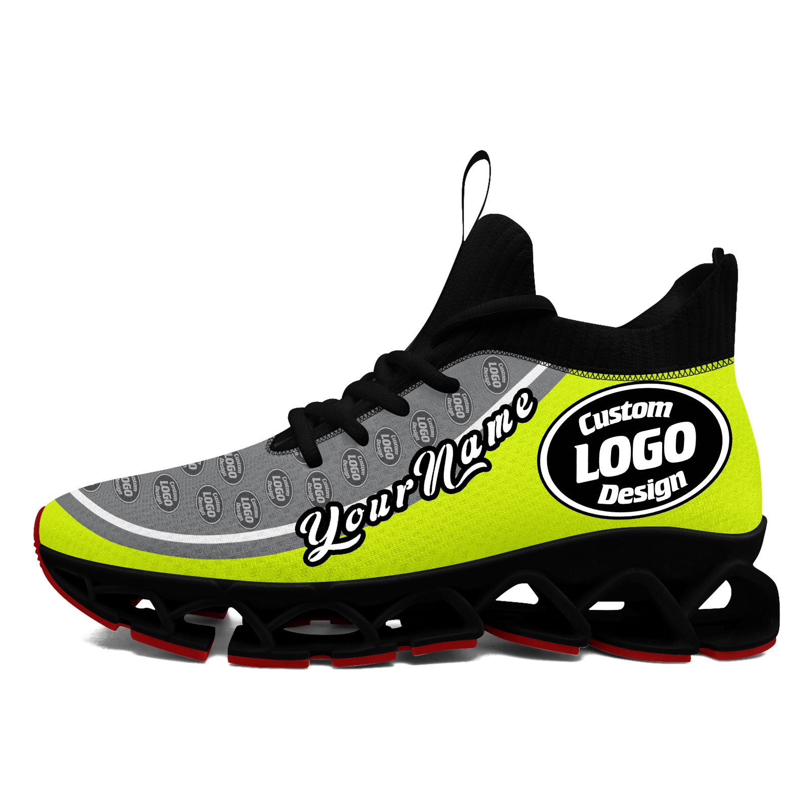 Custom Green & Gray Maxsoul Personalized Sneakers - Breathable Comfort Shoes for Men & Women (FN030XD D020388) - Perfect for Running, Gym Workouts & Casual Wear