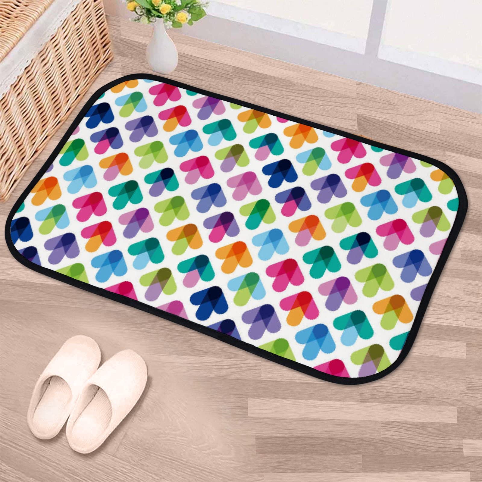 Soft Foam Non-Slip Washable Area Rug with Seamless Arrow Pattern - 31x20 Inch Kitchen & Bath Mat for Indoor/Outdoor Home Decor - Perfect for Entryways, Laundry Rooms and Pet Areas