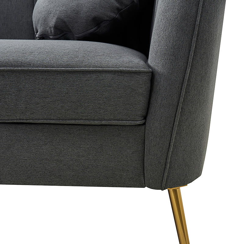 Emilio Contemporary Tufted Back Loveseat - Elegant & Comfortable Small Sofa for Living Room, Bedroom or Office - Perfect for Relaxing & Entertaining Guests