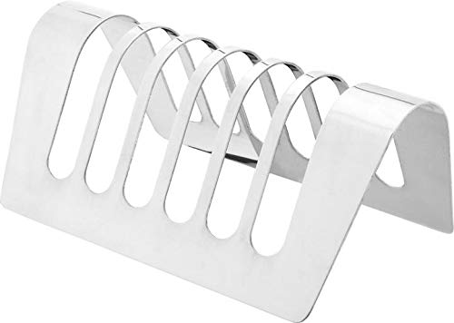 Stainless Steel Toast Rack Bread Holder - 6 Slice Toaster Stand for Kitchen Countertop | Perfect for Breakfast, Brunch & Dining Table Organization