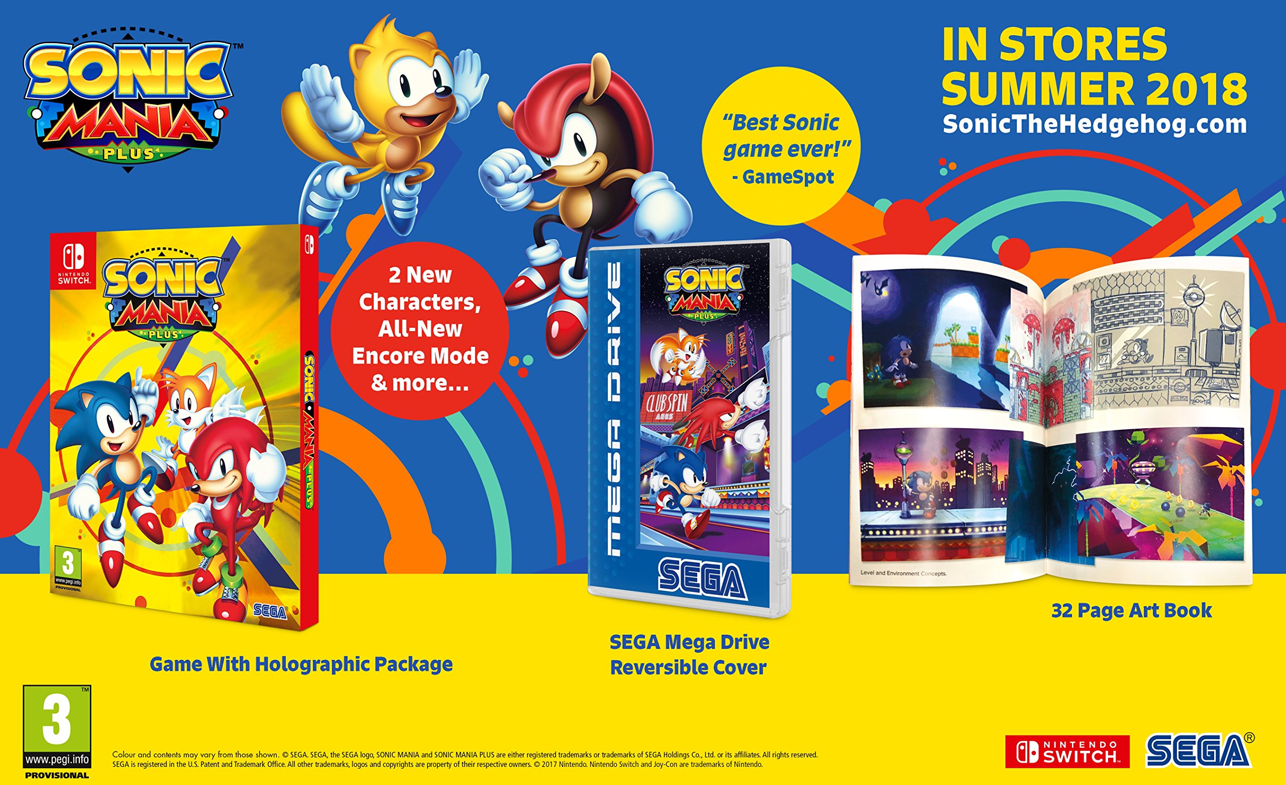 Sonic Mania Plus - Nintendo Switch Game | Fast-Paced Platformer Adventure | Perfect for Family Fun & Solo Gaming