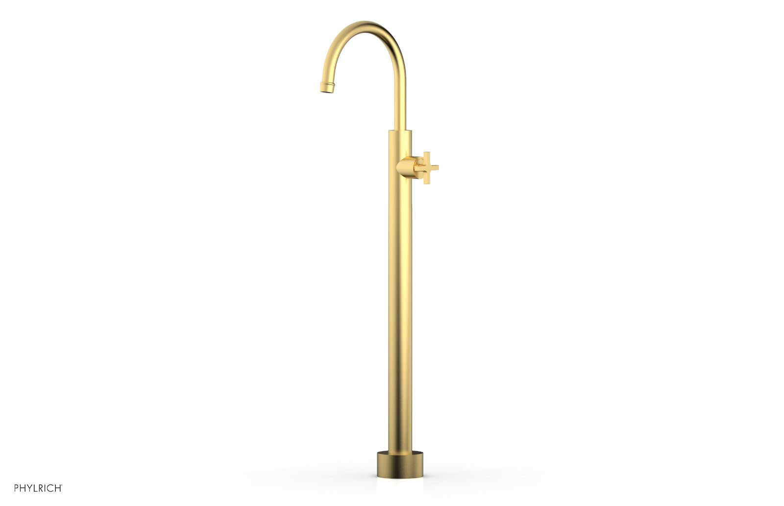HEX MODERN Tall Floor Mount Tub Filler with Cross Handle 5014602 - Modern Bathroom Faucet for Freestanding Tubs, Perfect for Luxury Spa and Home Renovation