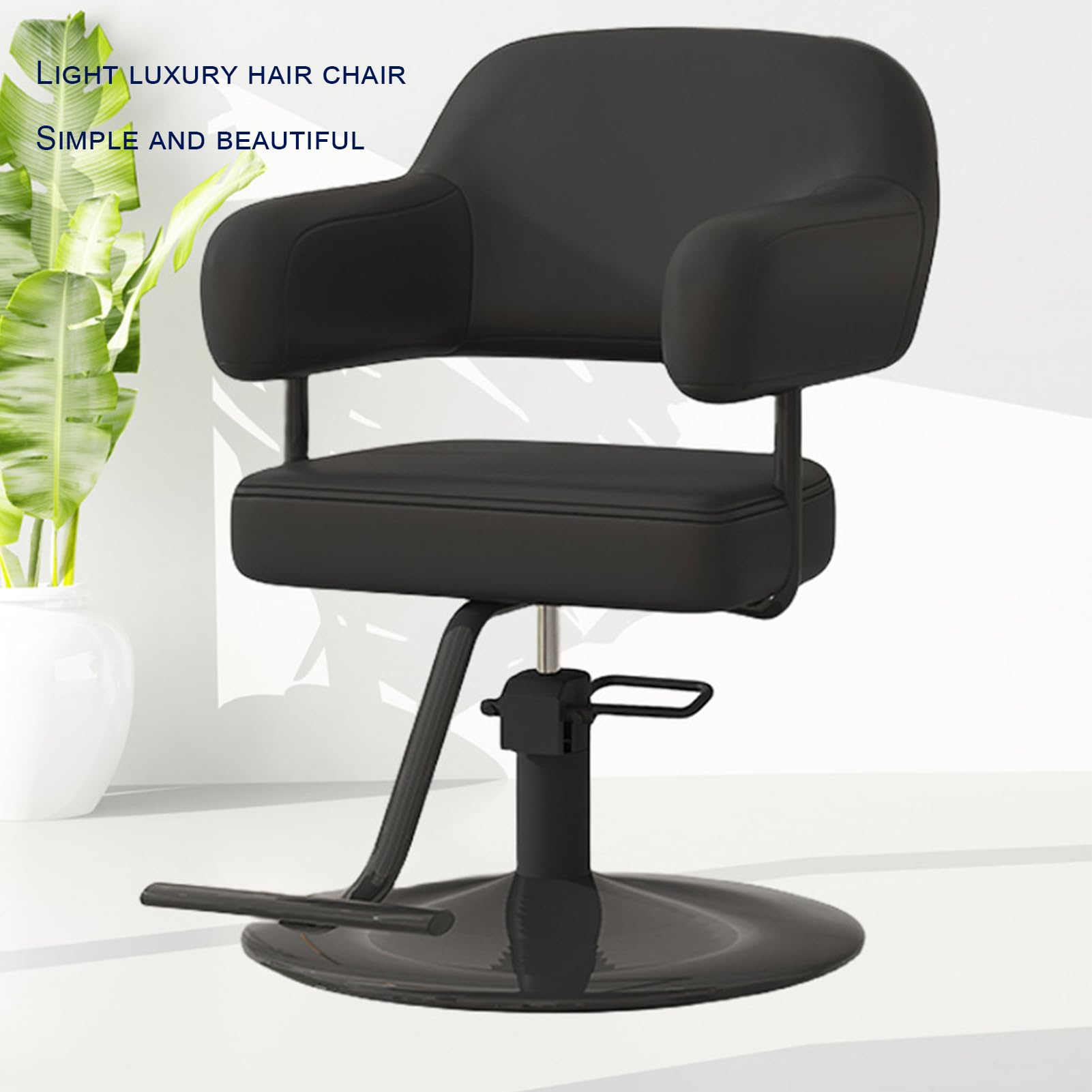 Professional Hydraulic Barber Chair - Adjustable Height, 360° Swivel Styling Chair for Salon, Spa & Tattoo Parlor - Black Beauty Equipment for Hairdressing & Styling - Perfect for Home & Professional Use