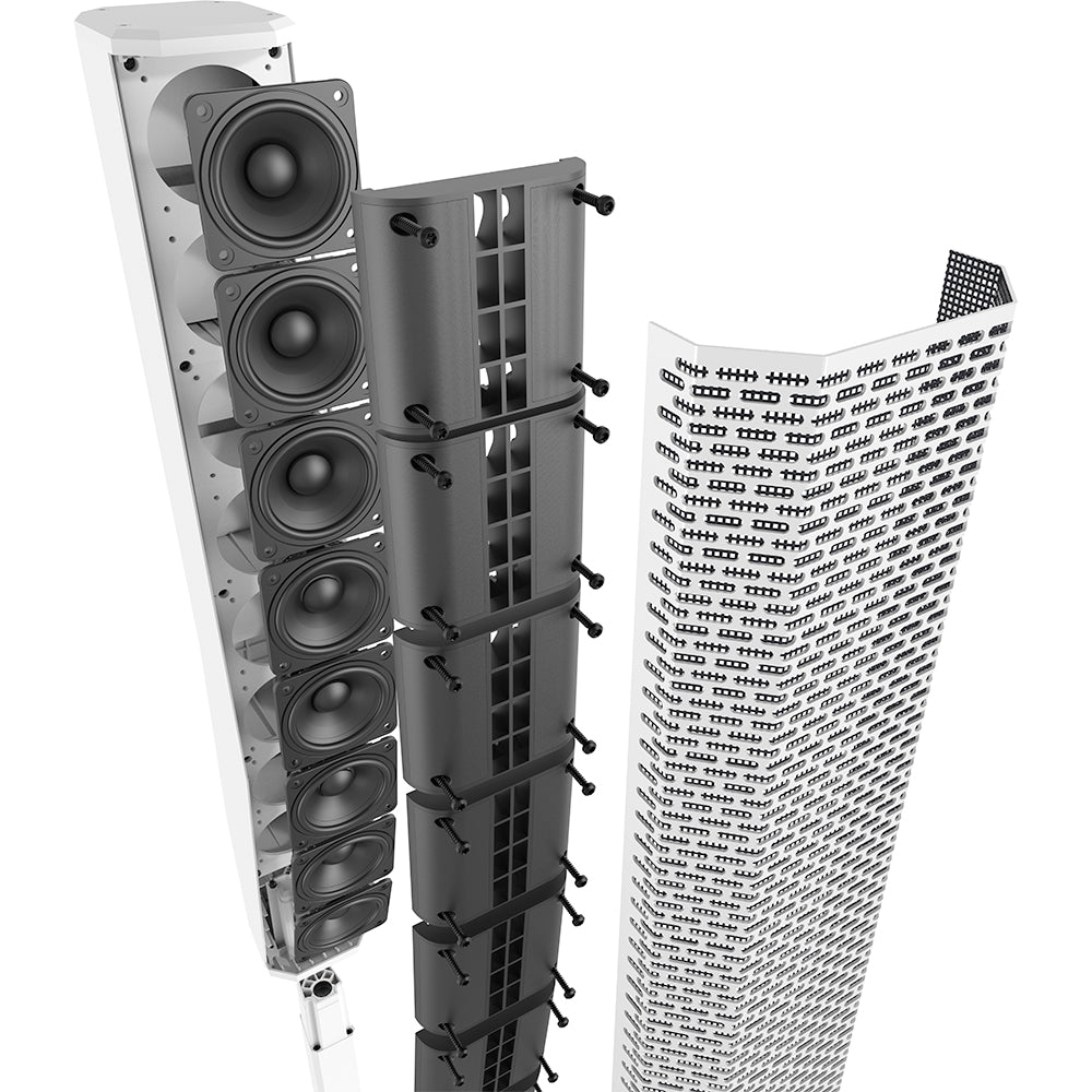 Electro Voice Evolve 50M Bluetooth Powered Column Speaker - High-Quality Portable PA System for Live Music, DJ Events & Outdoor Parties (White)