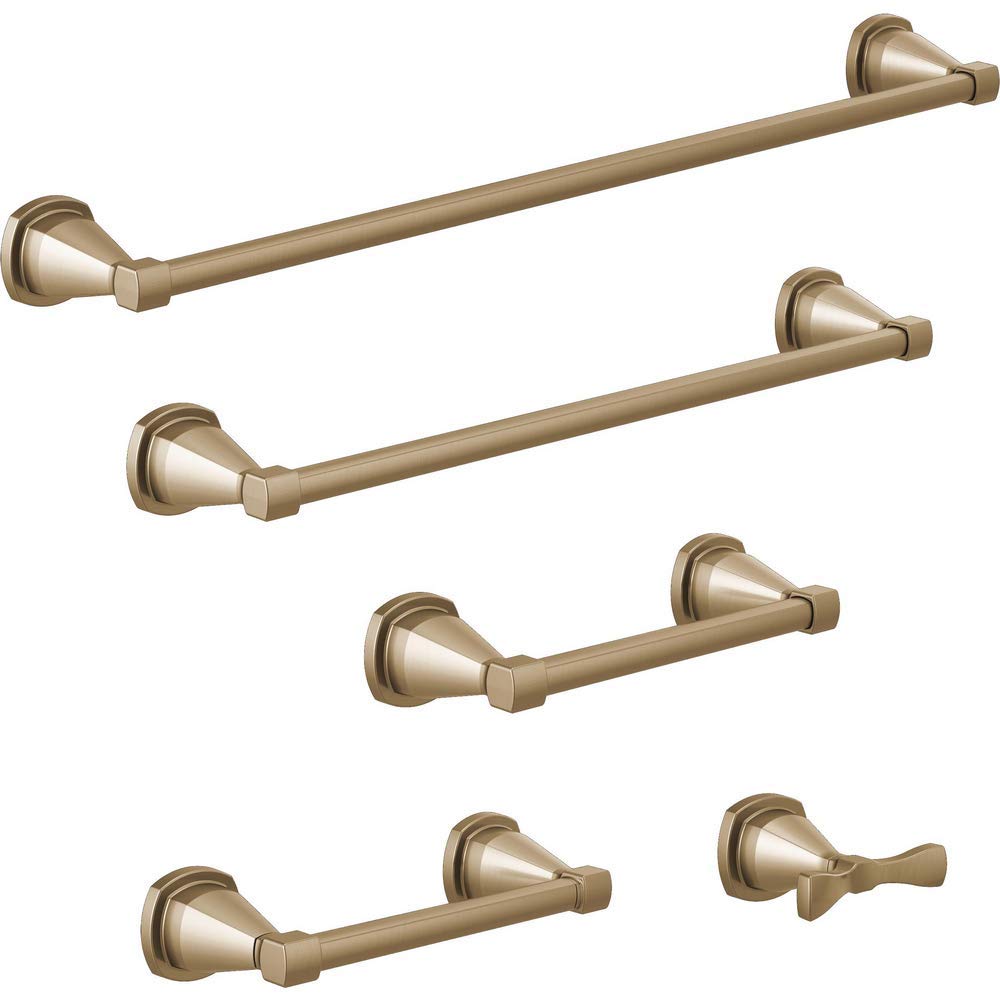 Delta Faucet Stryke 30-Inch Towel Bar in Champagne Bronze - Bathroom Accessory for Modern Homes (Model 77630-CZ) | Perfect for Bathrooms, Spas, and Luxury Vanities