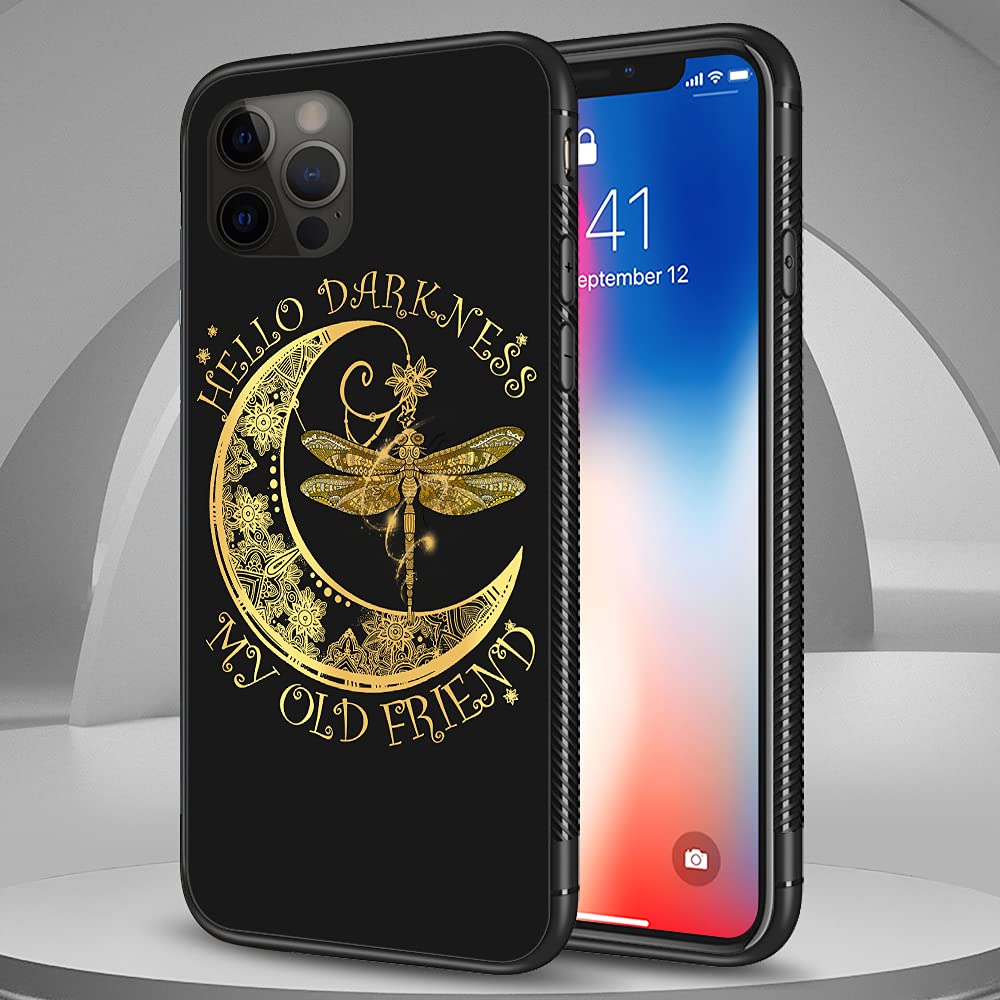 Compatible iPhone 11 Pro Max Case - Moon Dragonfly Pattern Hard PC Back & Soft TPU Bumper Protective Cover for Women | 6.5 Inch Shockproof Non-Slip Phone Case | Perfect for Outdoor Activities, Travel & Daily Use