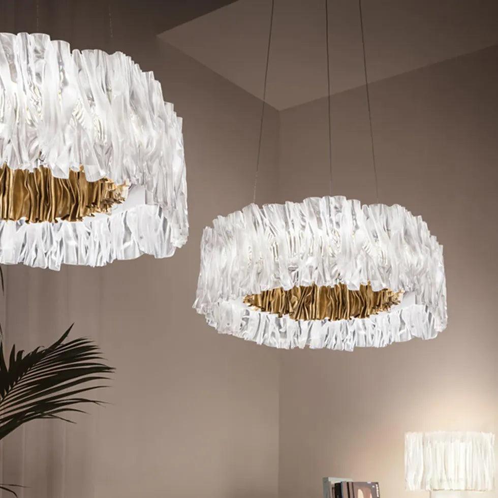 Modern Wave-Shaped Pendant Light for Living Room - Sleek Ceiling Lighting Fixture for Dining Room, Bedroom, and Home Decor