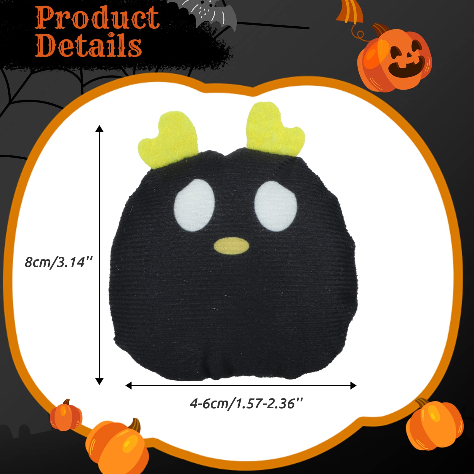 Horrible Halloween Ghost Catnip Toys for Cats - Set of 6 Bite-Resistant, 2-Sided Catnip Filled Chew Toys - Perfect Teething Toys for Kittens & Fun Playtime Gift for Cats - Great for Halloween Parties & Interactive Play
