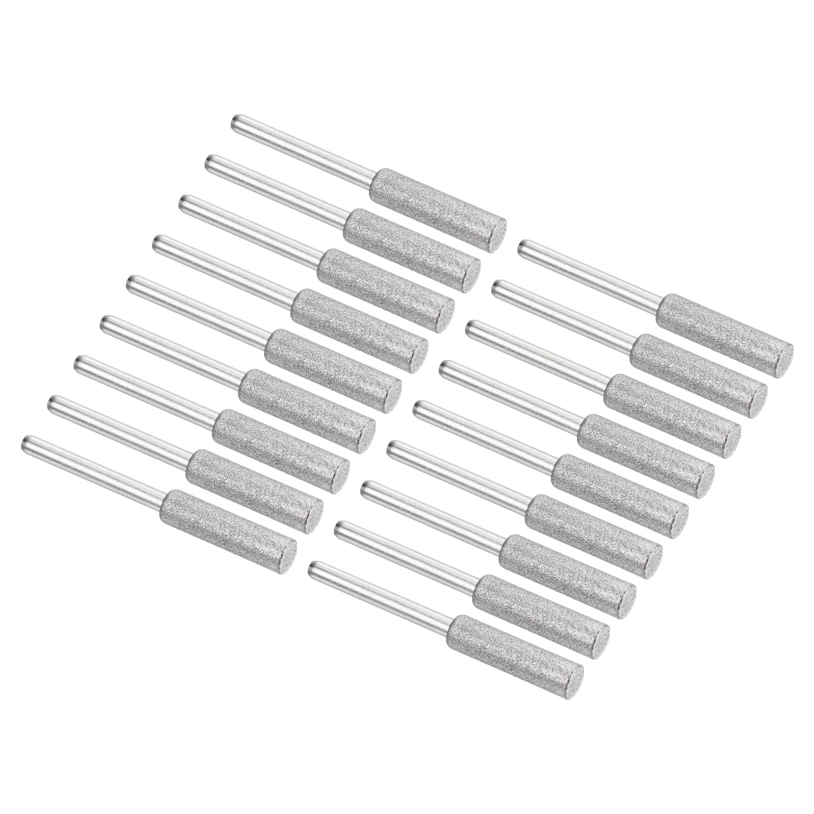 PATIKIL 7/32 Inch Diamond Chainsaw Sharpener Kit - 18 Pack Sharpening Stones with Polishing & Grinding Files (Silver) - Perfect for Chainsaw Maintenance, Woodworking & DIY Projects