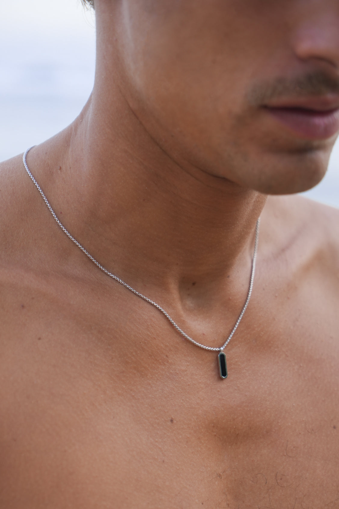 Gemstone Tag Pendant Necklace for Men - Sterling Silver Personalized Name Necklace - Perfect for Gifts, Anniversaries & Everyday Wear