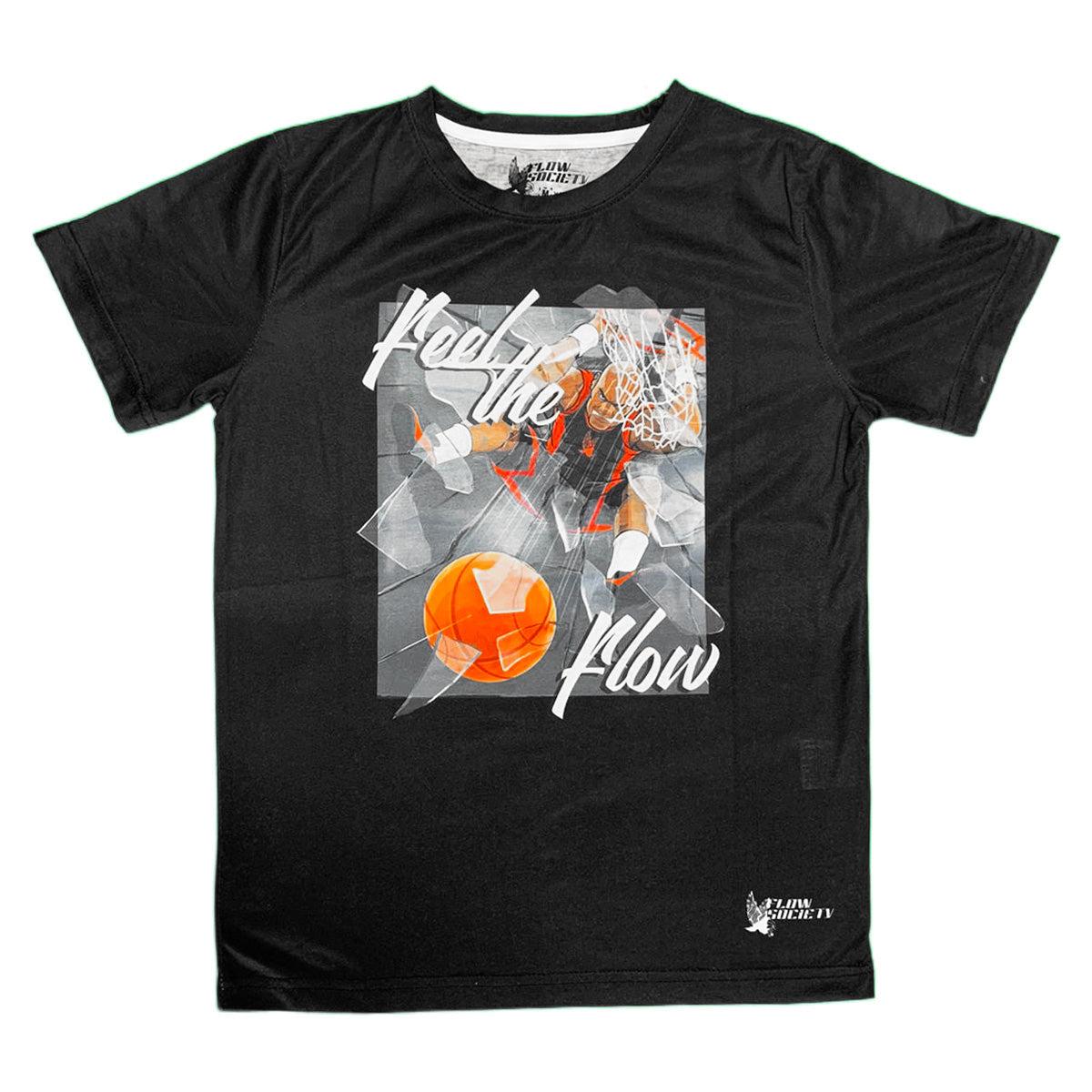 Boys' Feel The Flow Basketball T-Shirt - Breathable Cotton Jersey for Youth Sports & Casual Wear