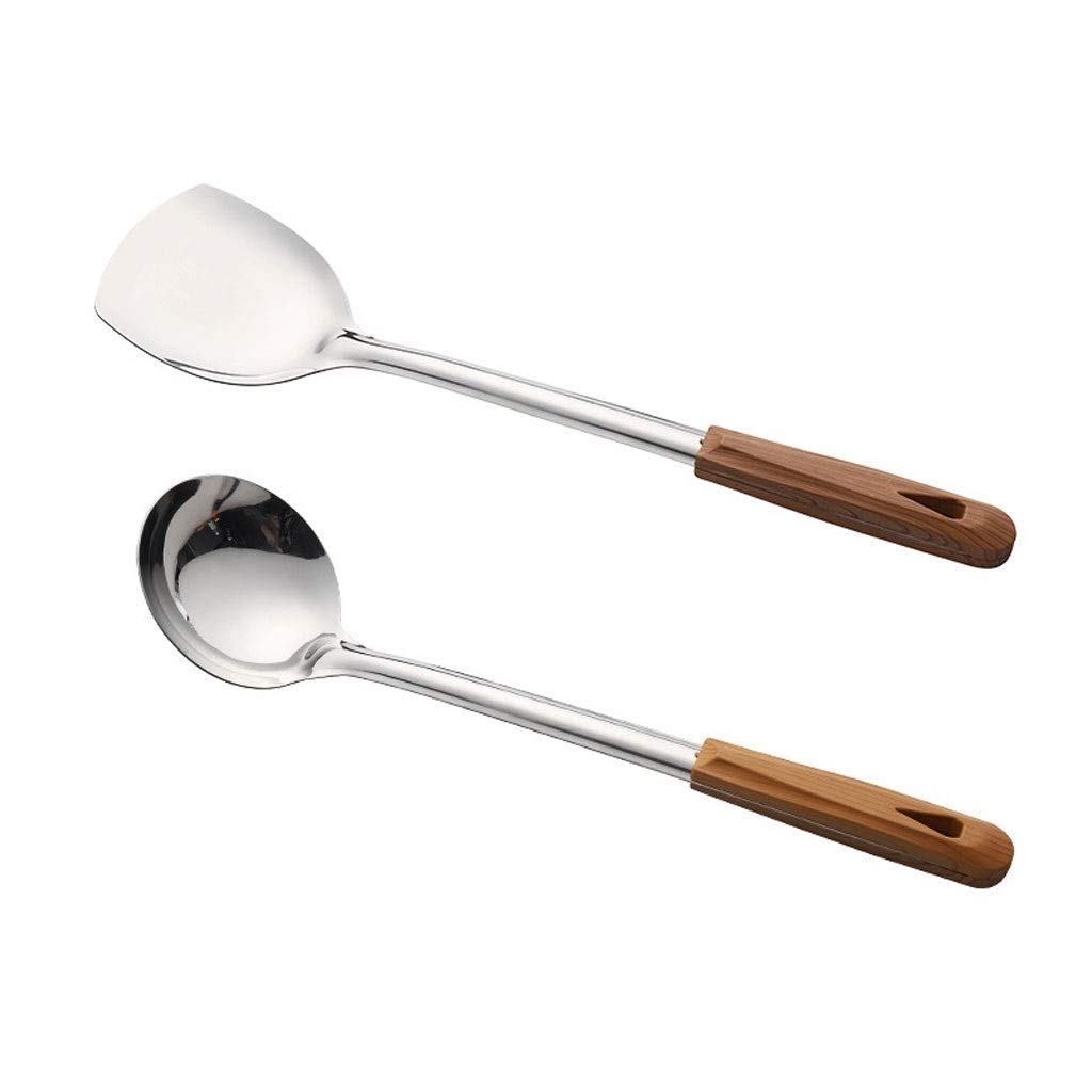 Premium Stainless Steel Utensil Set - 18/10 Extended Shovel Spoon for Kitchen, Cooking & Serving - Durable Home Kitchenware Set for Restaurants, Picnics & Outdoor Dining