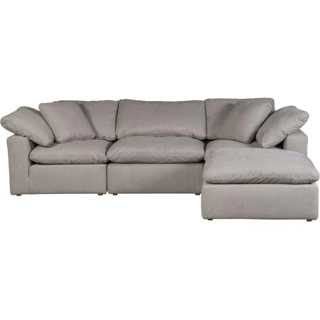 4-Piece Stain-Resistant Terra Grey Modular Lounge Set - Waterproof & Durable Outdoor Furniture for Patio, Garden, or Poolside Relaxation