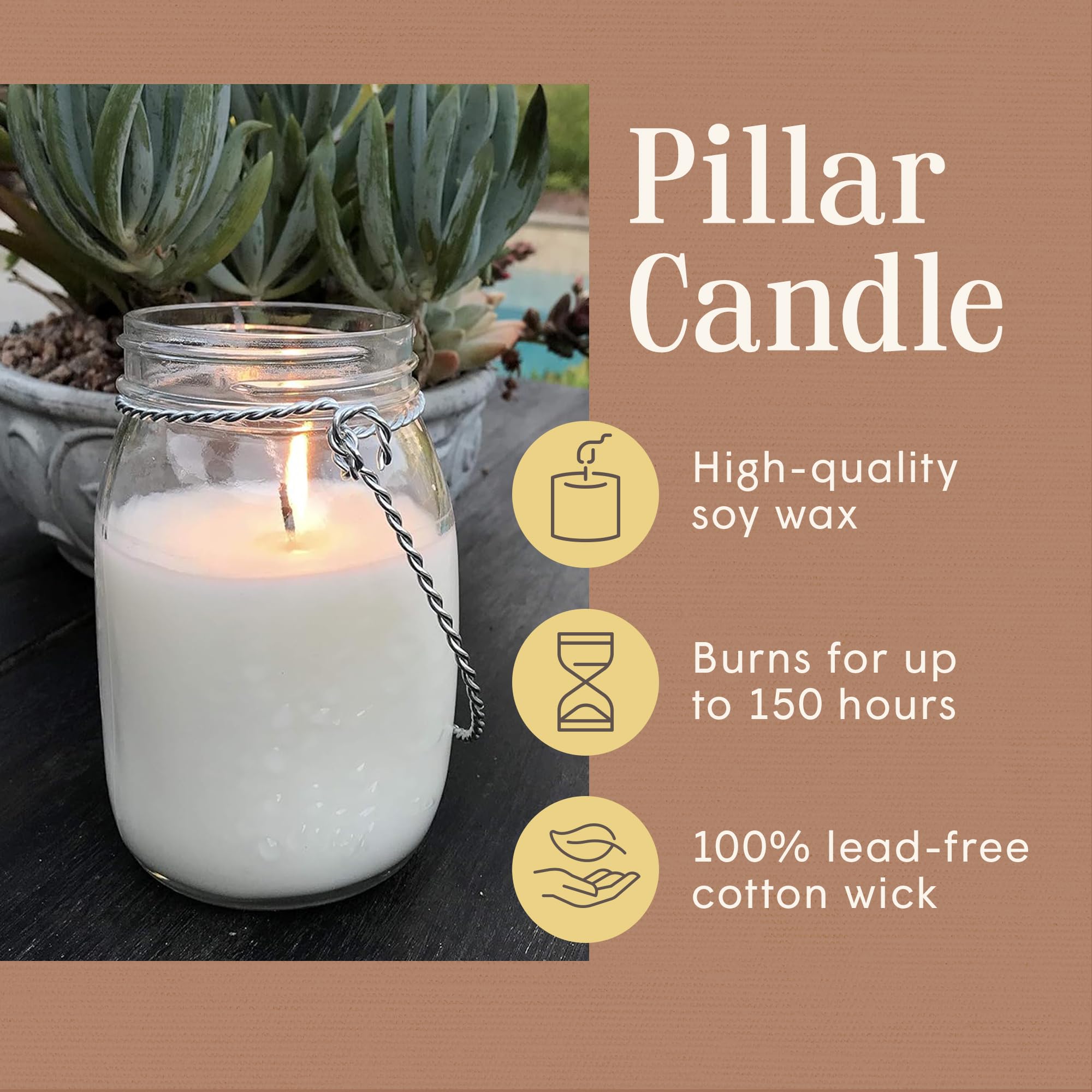 Natural Citronella Scented Soy Wax Candle in Mason Jar - Indoor & Outdoor Mosquito Repellent - Made in USA with Essential Oils - Perfect for Patio, Camping and Backyard Gatherings
