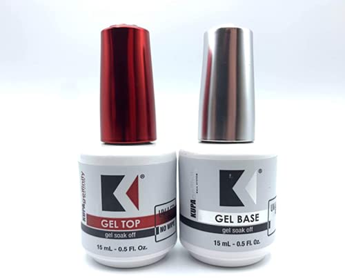 Kupa GelFinity Duo Gel Base Foundation & Matte Top Coat - Soak Off LED/UV Cure No Wipe Nail Polish Set for Salon & Home Manicures (Gel Base & Shiny Top Coat) - Perfect for Professional Nail Art & Long-Lasting Gel Manicures