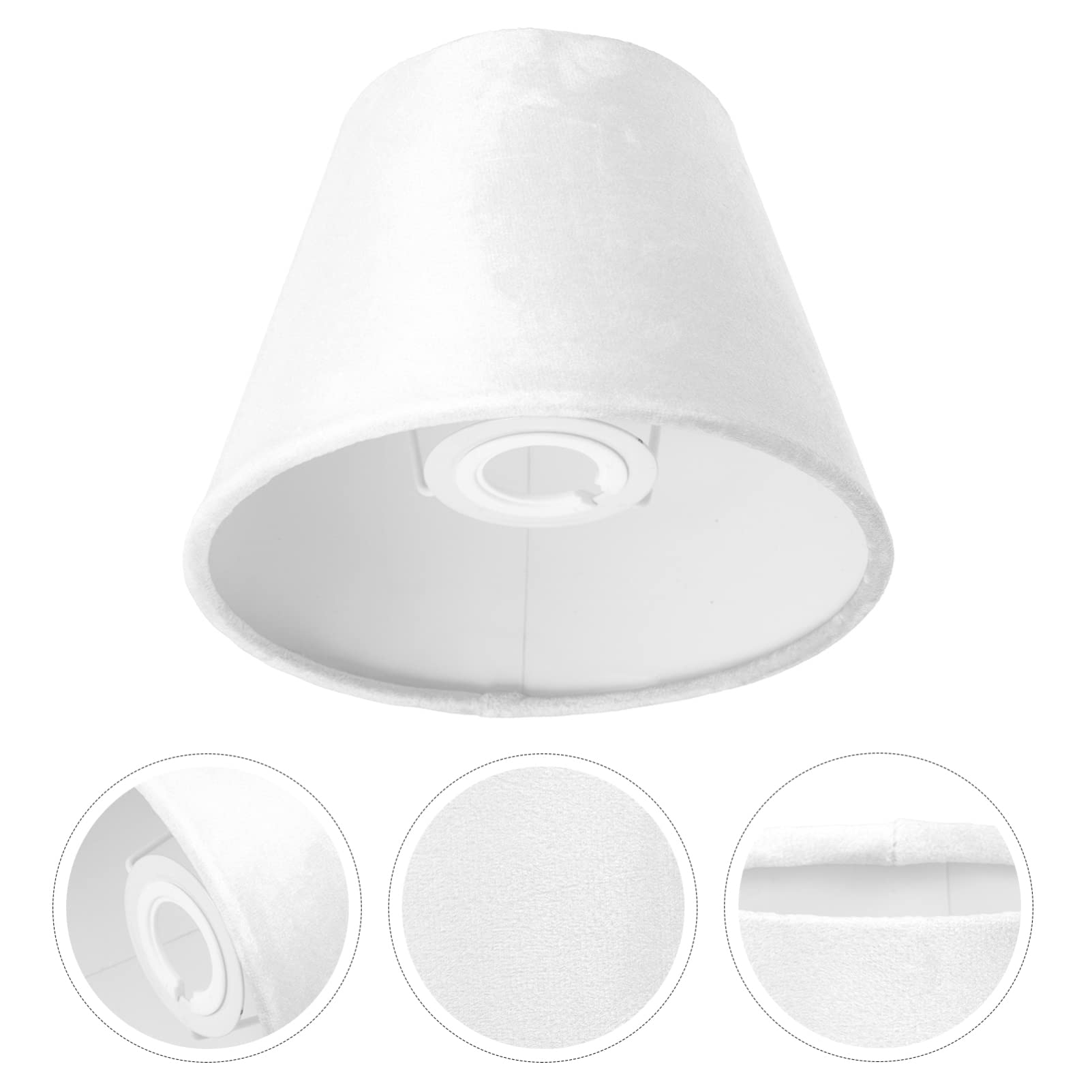 Velvet Lampshade Replacement - 1pc White Chandelier & Desk Lamp Shade with E27 Base - Soft Velvet Fabric for Elegant Home Decor | Perfect for Bedroom, Living Room & Office Lighting