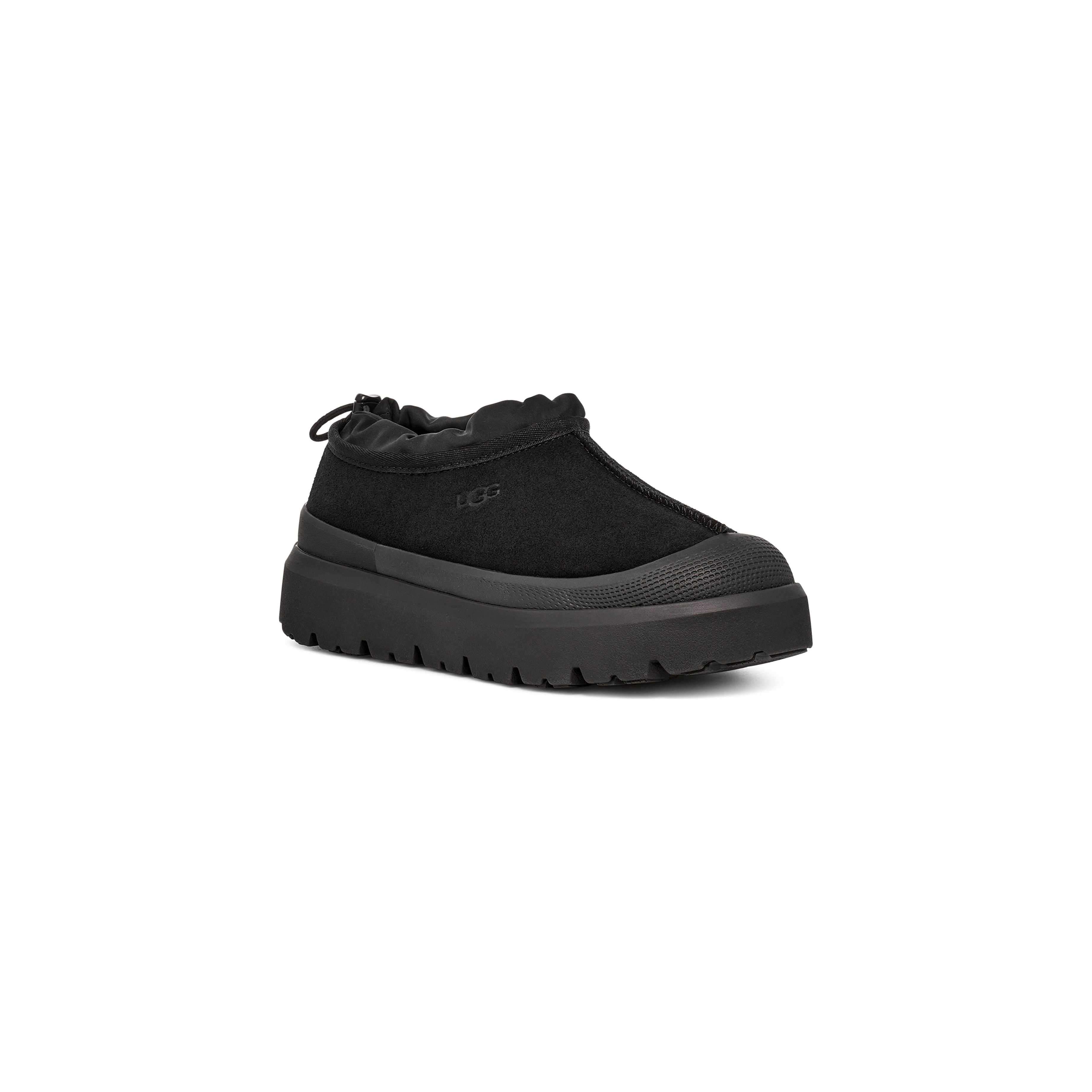UGG All Gender Tasman Weather Hybrid Slippers - Black | Cozy Indoor/Outdoor House Shoes for Men & Women | Perfect for Home, Travel & Cold Weather