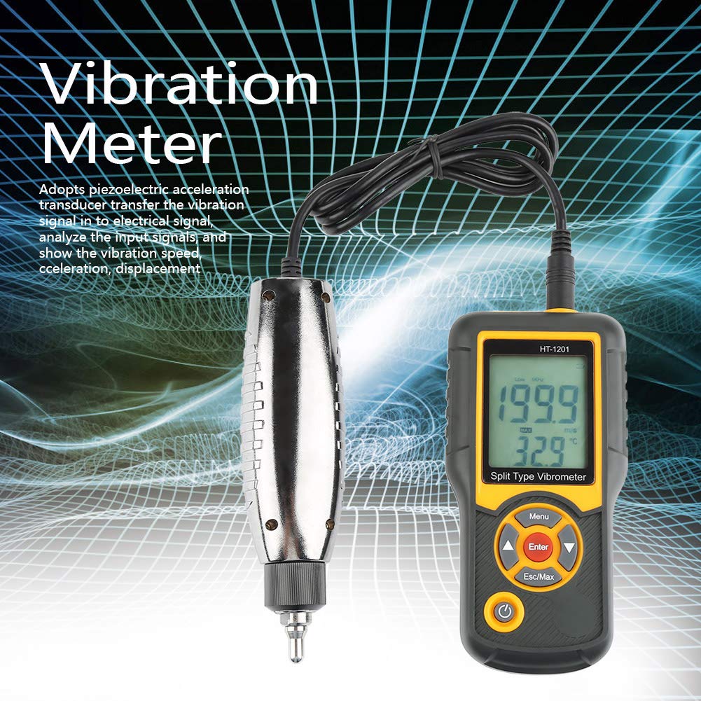 Handheld Vibration Meter - Digital Vibration Sensor Tester with LCD Display | Portable Vibrometer Analyzer for Industrial Equipment, HVAC Systems & Machine Maintenance