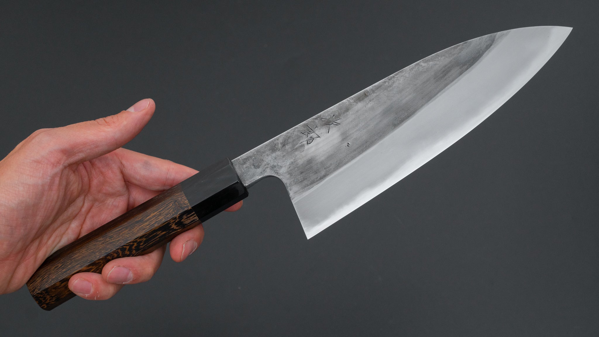 Jiro Tsuchime Wa Santoku 180mm Japanese Chef Knife with Taihei Tagayasan Handle - Premium Kitchen Knife for Slicing, Dicing & Chopping Vegetables, Meat & Fish (#611)