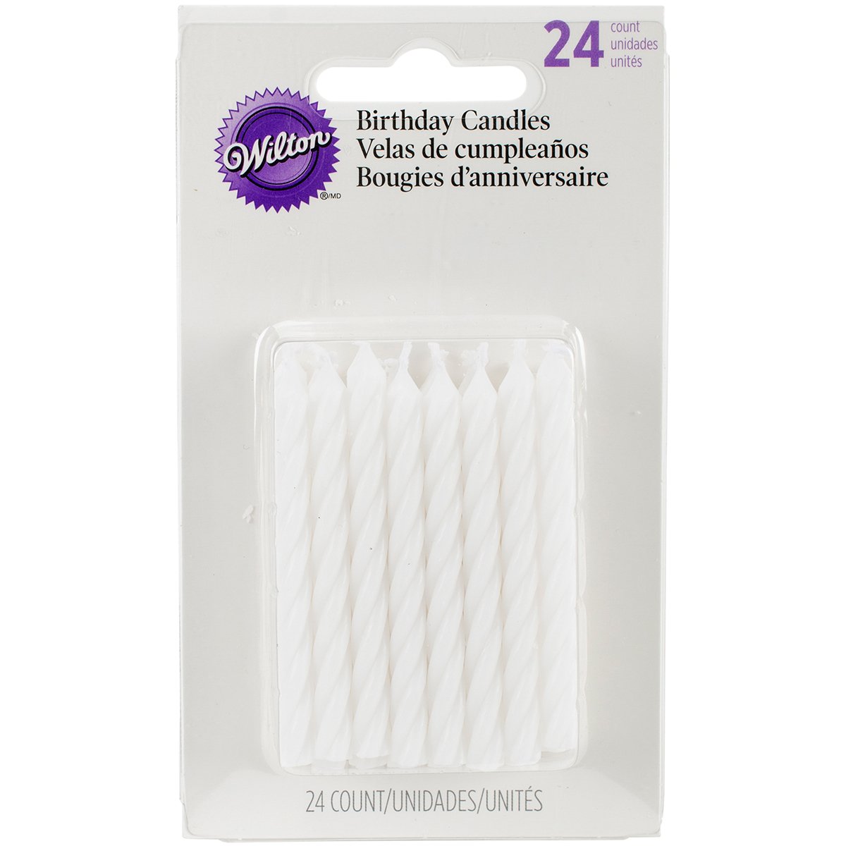 Wilton White Birthday Candles - 24 Count Spiral Candles for Celebrations, Weddings & Anniversaries - 2.5 Inch Decorative Candles - Perfect for Cake Toppers, Party Decorations & Special Events
