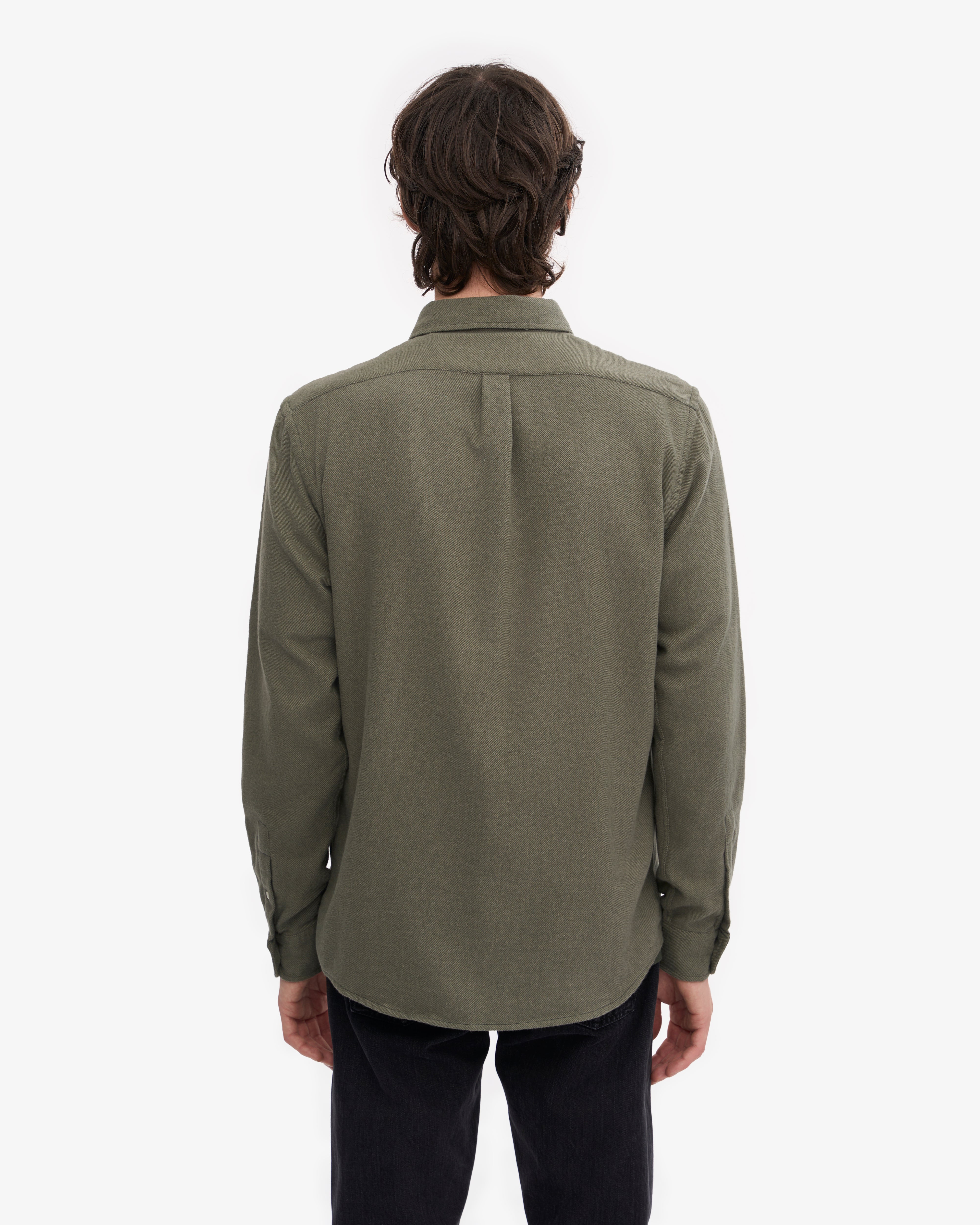 Organic Flannel Shirt for Men - Soft 100% Cotton Plaid Button Down Shirt in Dusty Olive - Perfect for Outdoor Camping, Hiking and Casual Wear